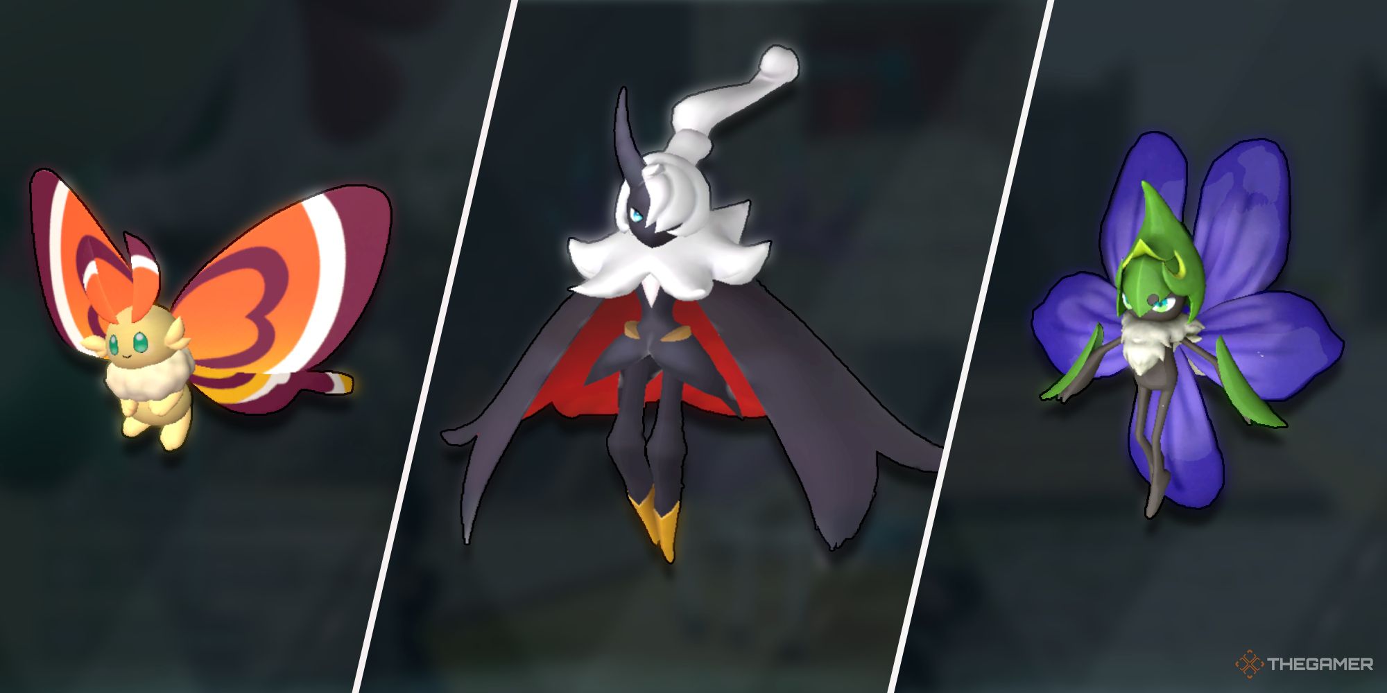 Left: Cinnamoth, middle: Felbat, right: Vaelet, from Palworld.