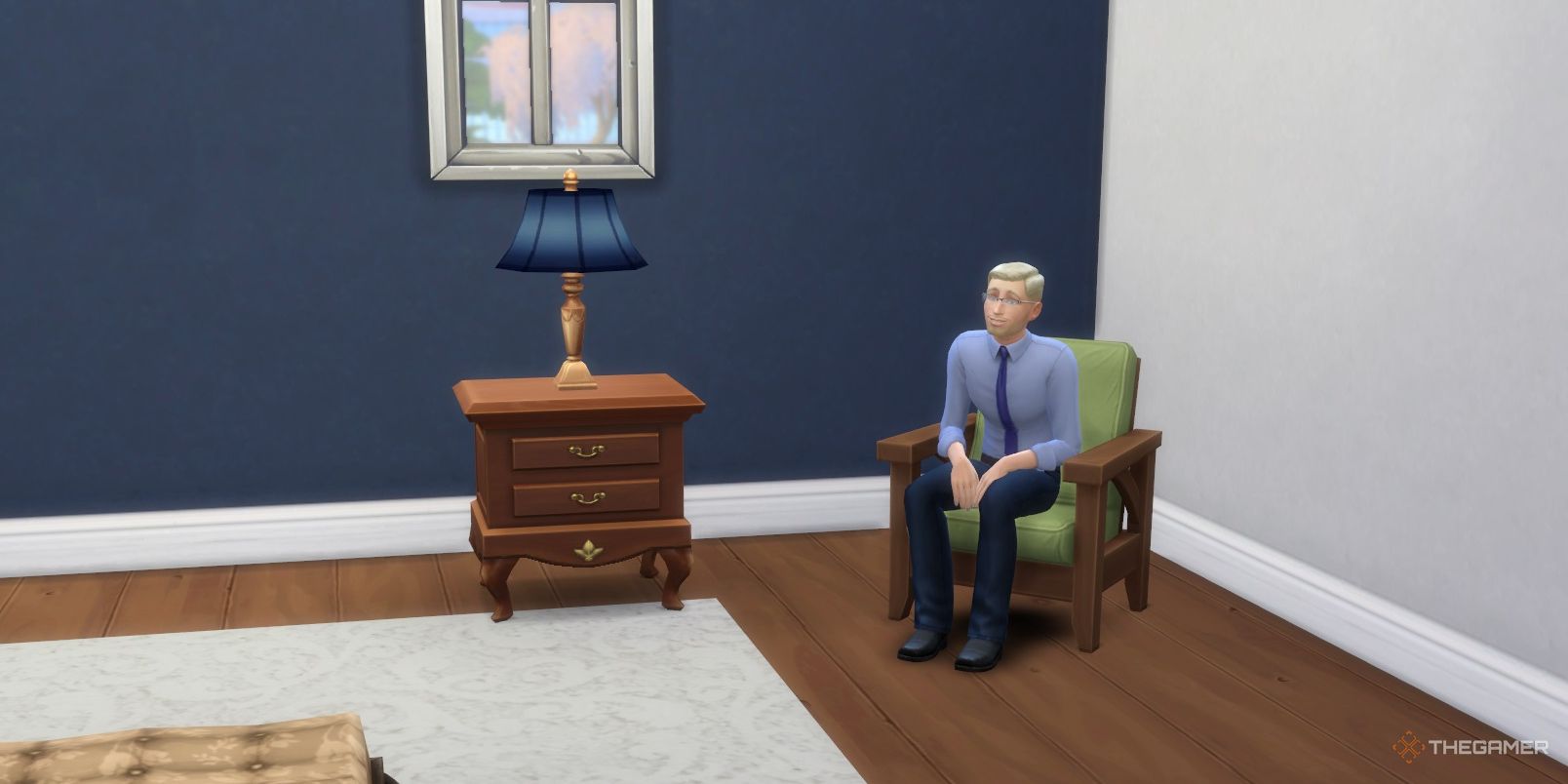 Sims 4 man sitting in chair alone-2