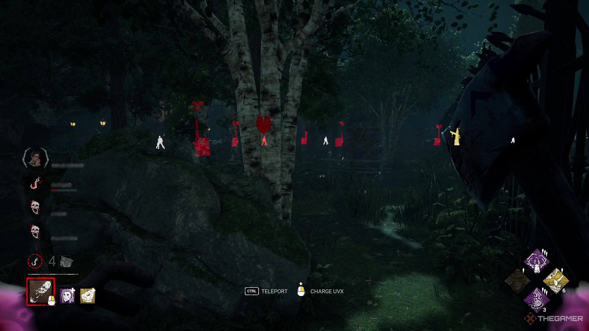 The Unknown looks at the Hallucinations it can teleport to on the map.