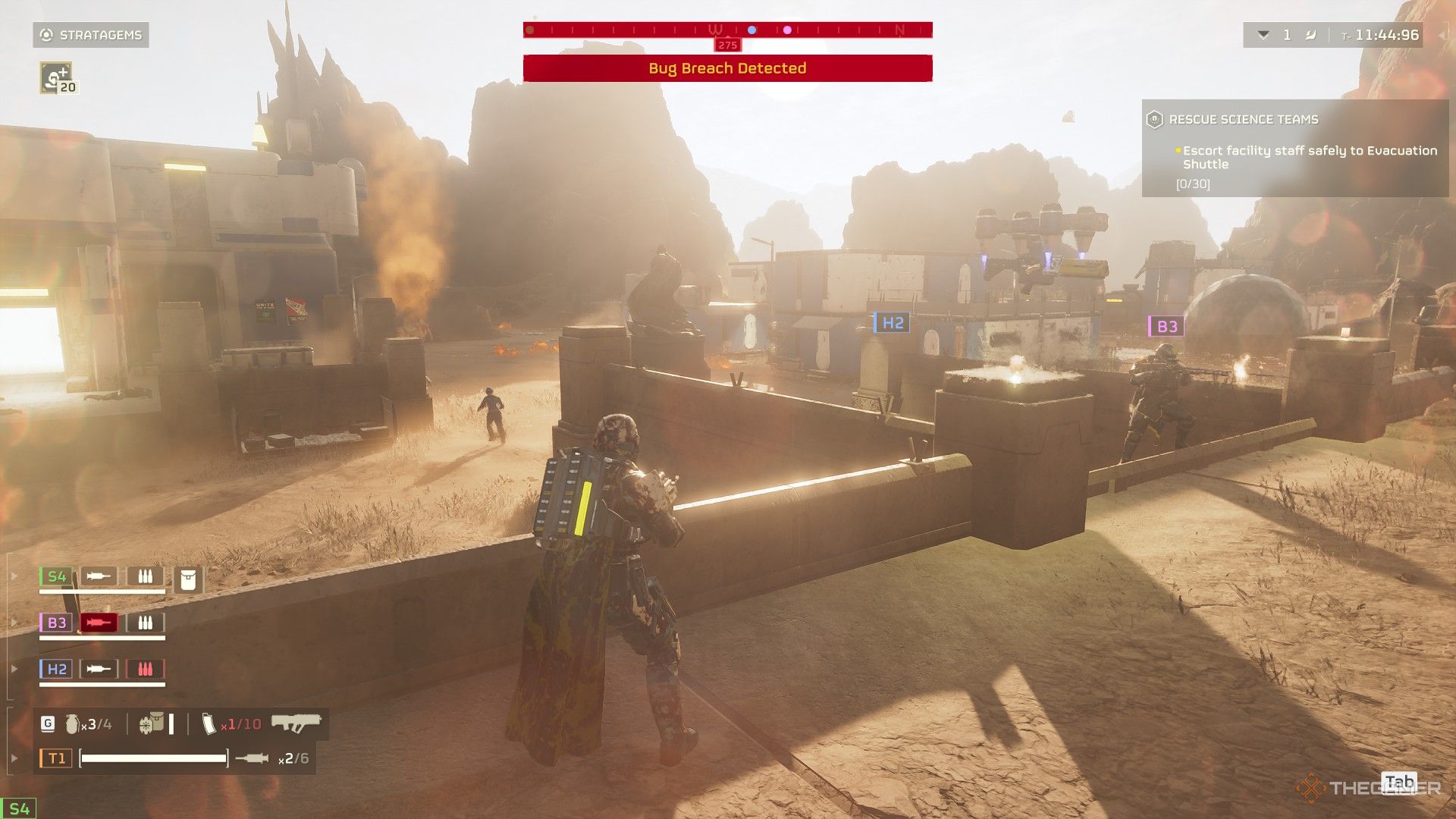 Helldiver with other players during a mission in Helldivers 2.