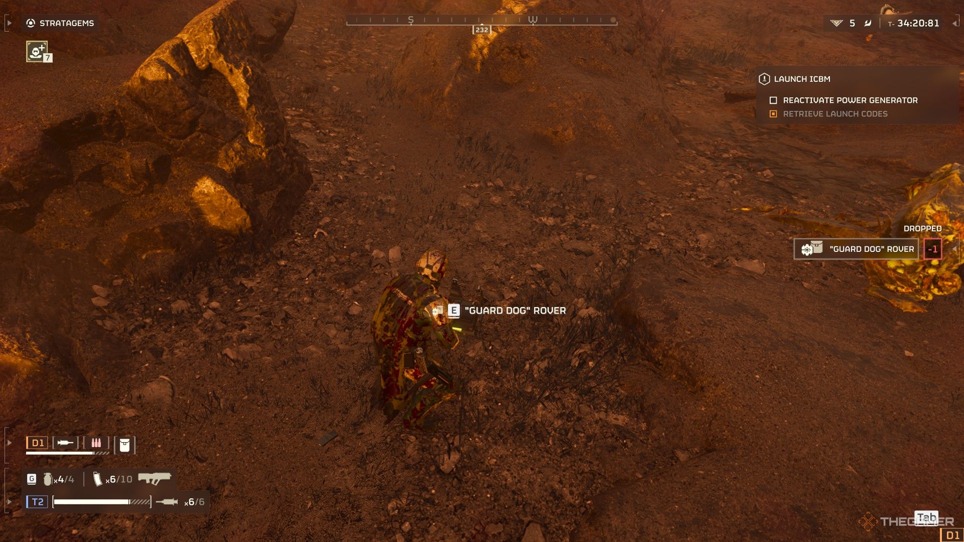 Helldivers 2 Guard Dog dropped on the ground. 
