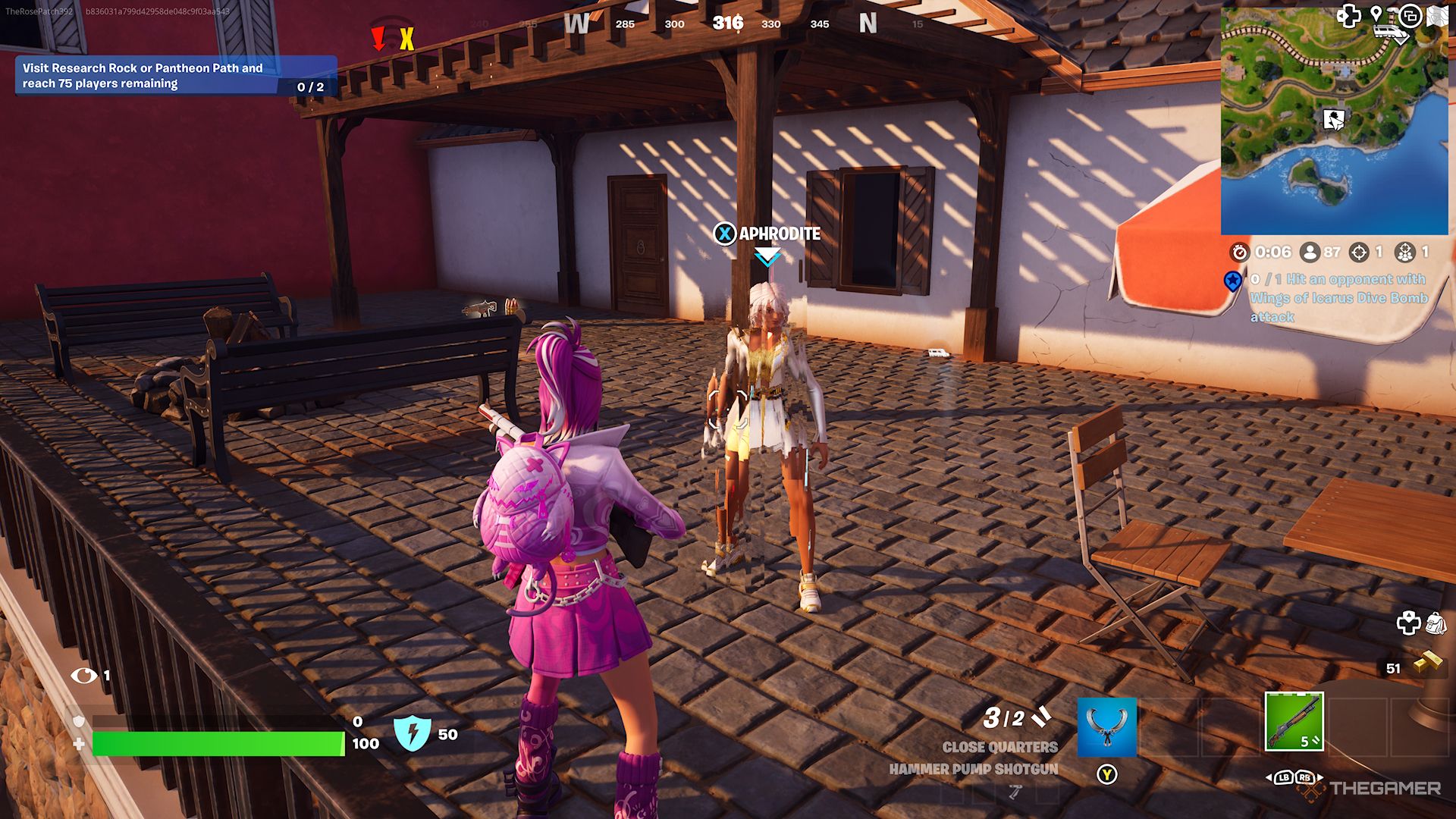 Aphrodite south of Fencing Fields in Fortnite Chapter 5 Season 2