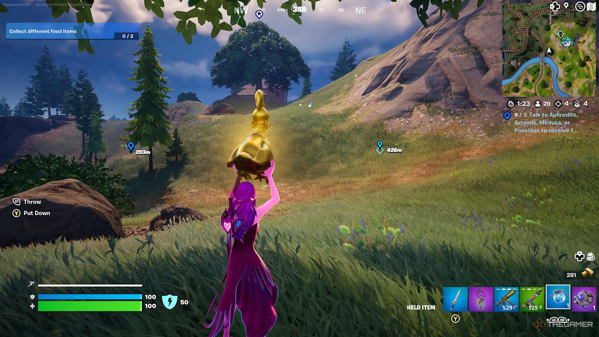 Catching a Golden Chicken in Fortnite Chapter 5 Season 2.