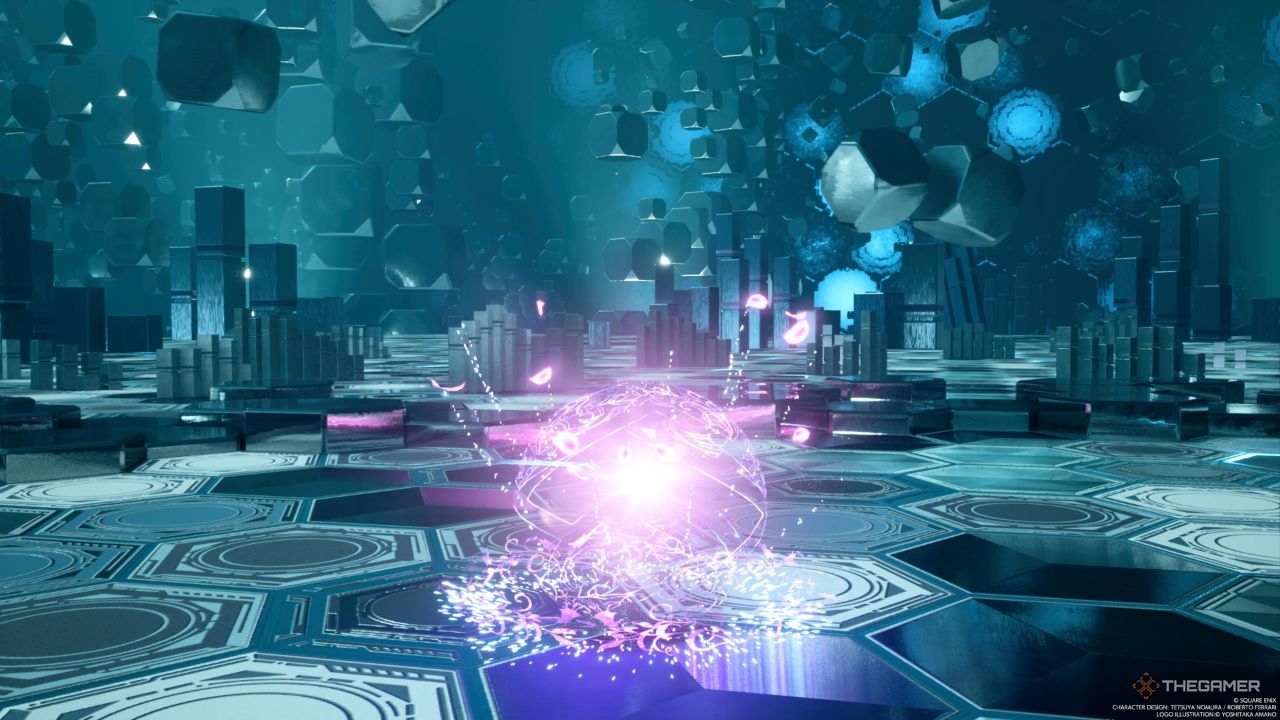 Aerith wrapped in a bright magical aura, preparing to Ward Shift in Final Fantasy 7 Rebirth.