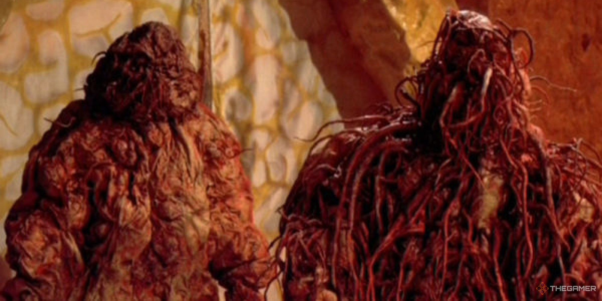 An image of two Axons from the Doctor Who episode The Claws of Axos.