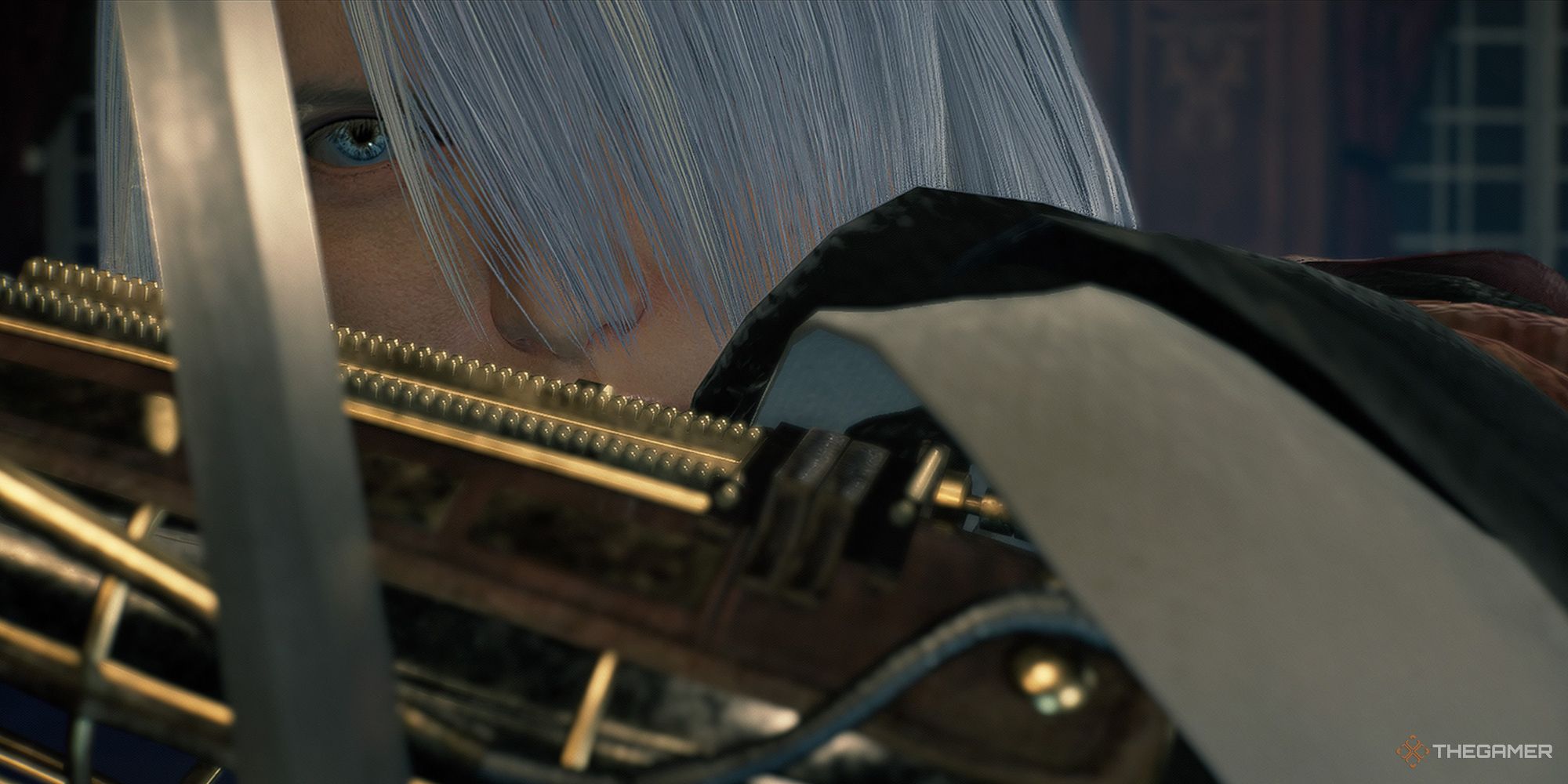 A close-up shot of the Blade Twin and their new Demon Claw in a cutscene from Rise Of The Ronin.
