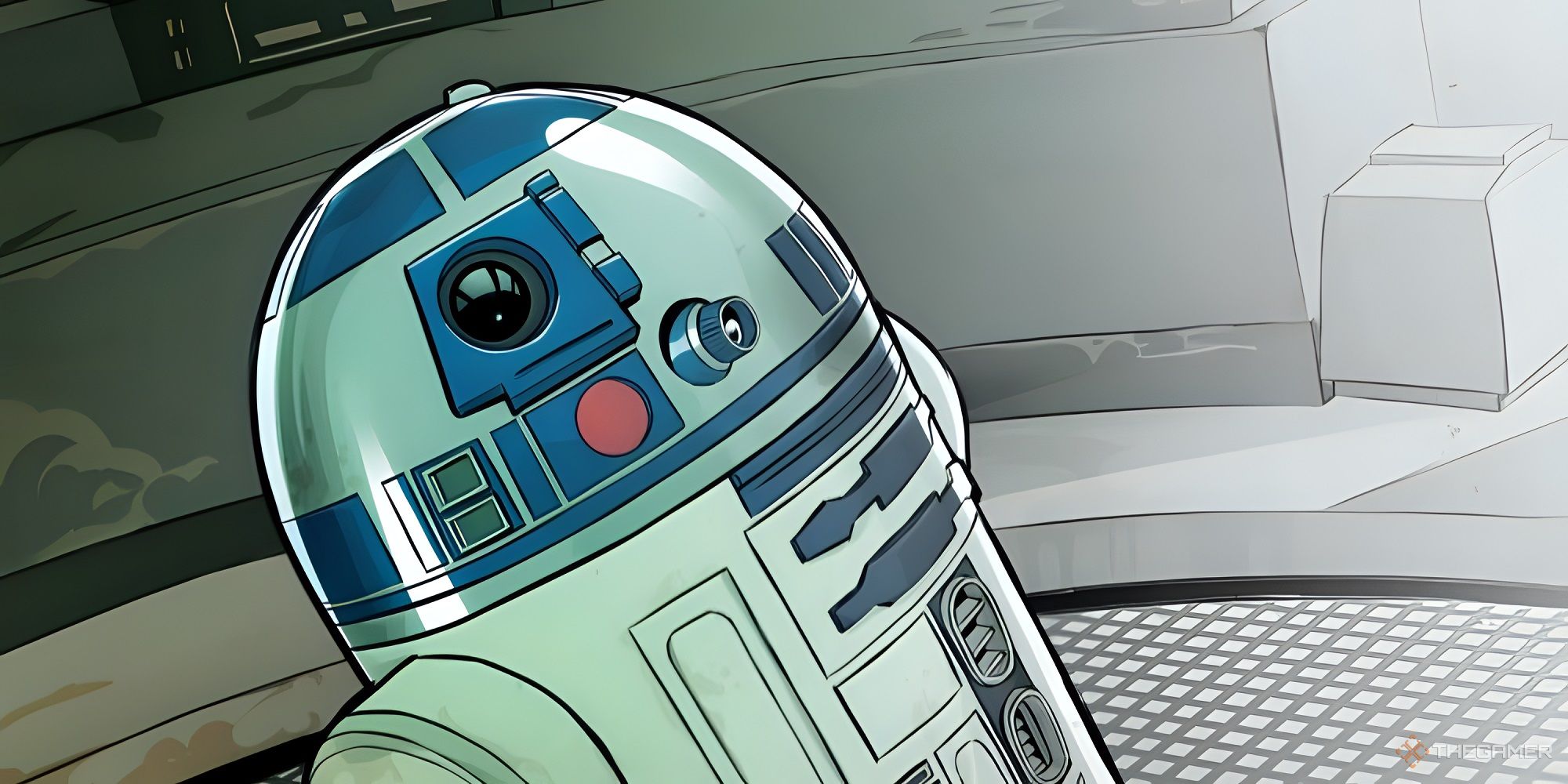 R2-D2 looking towards the viewer