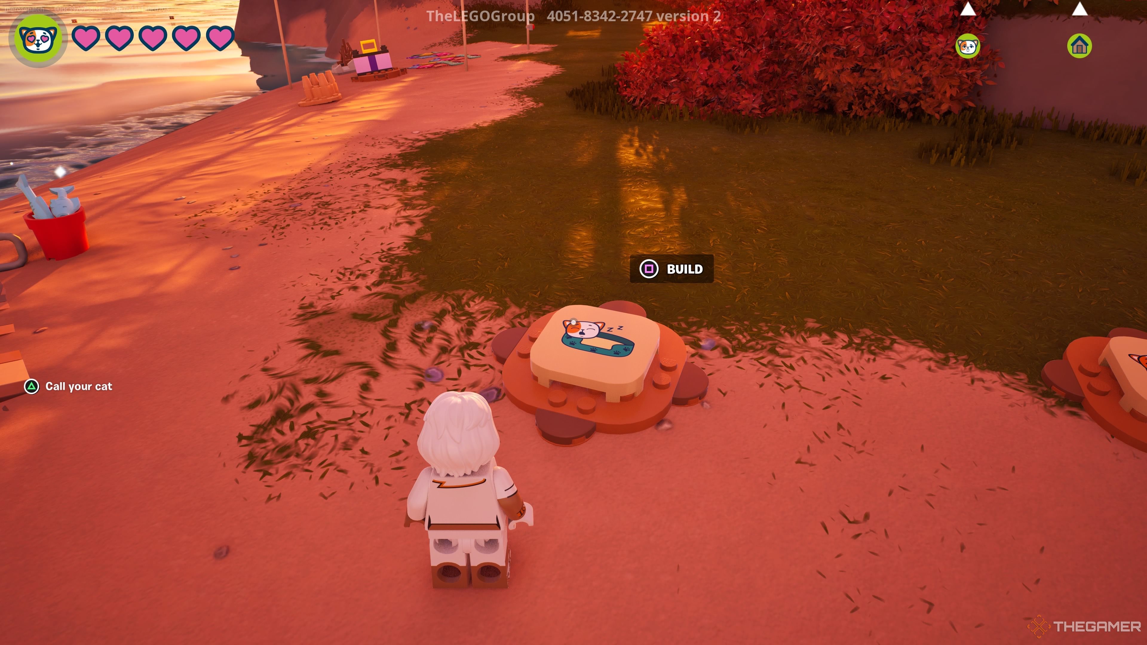 About to build a cat bed in Lego Fortnite Lego Cat Island Adventure.