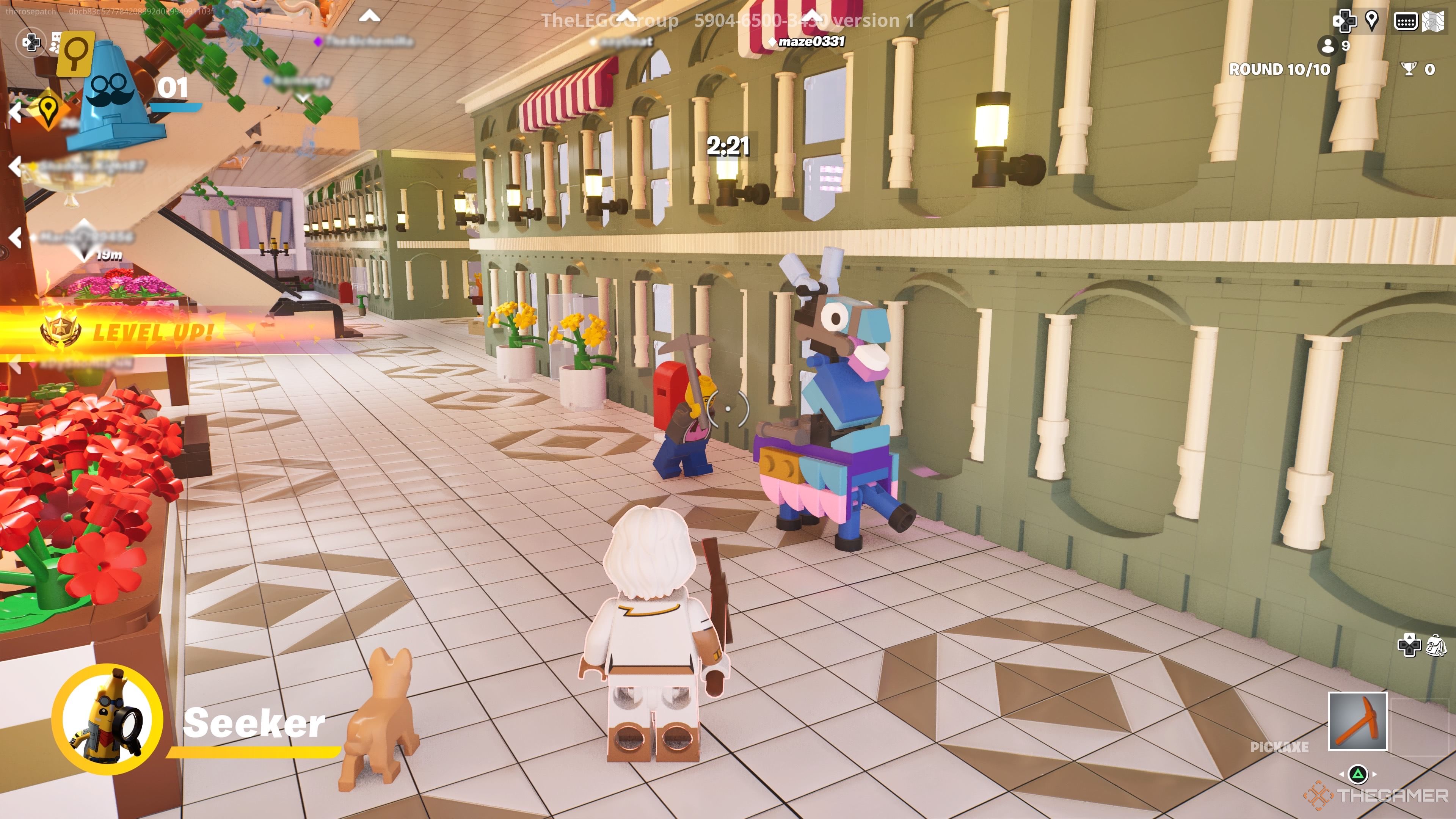 Seeking out others hiding in Lego Fortnite Lego Prop Hunt.