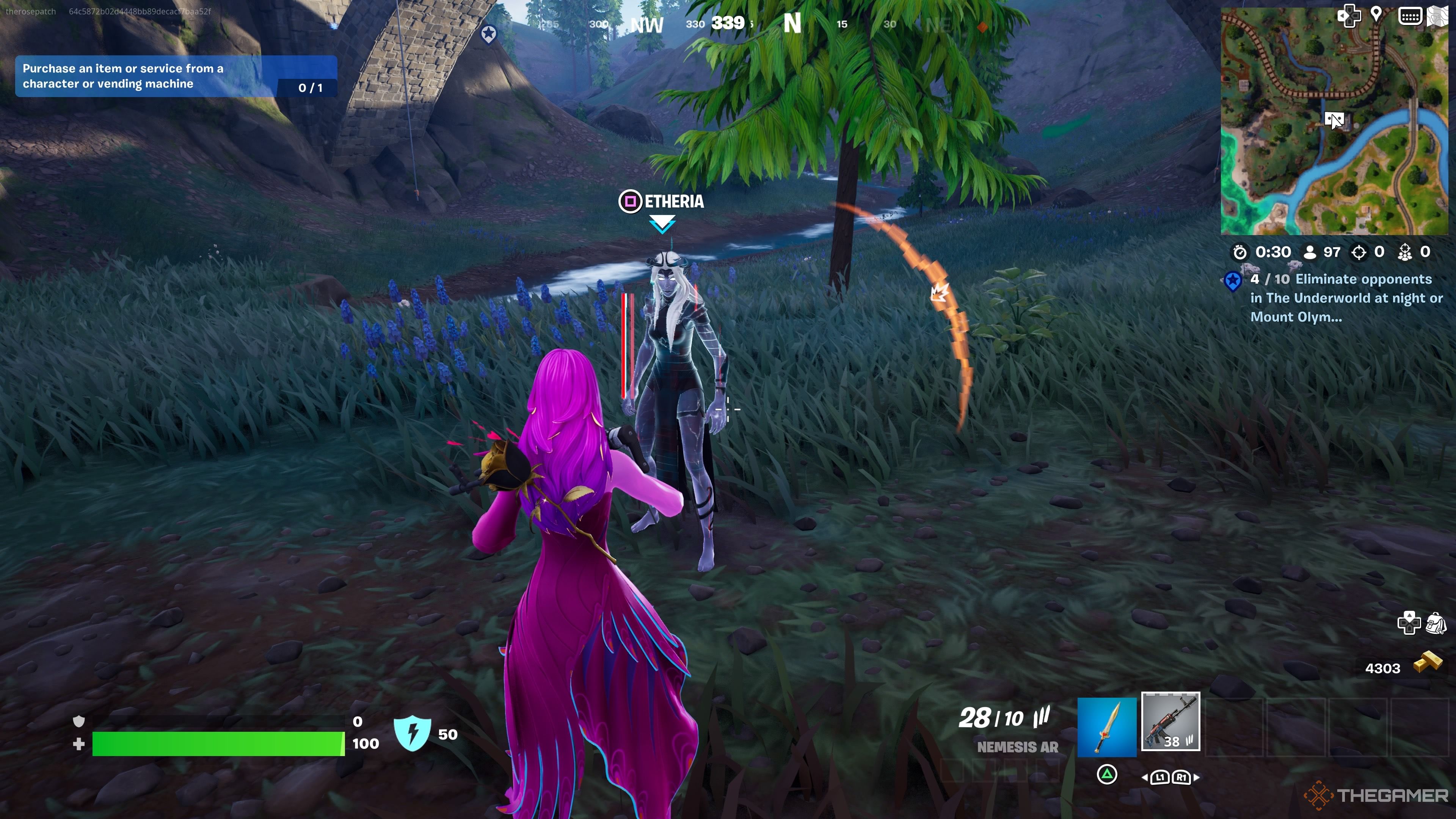 Talking to Etheria in Fortnite Chapter 5 Season 2.
