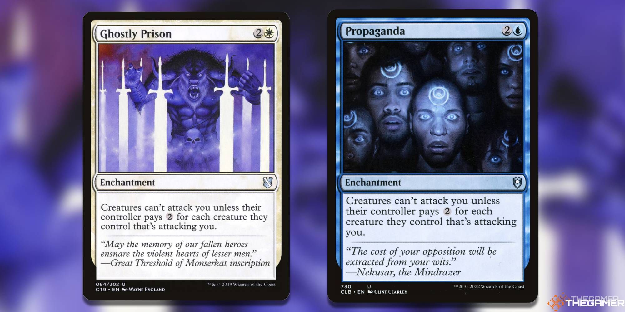 Ghostly Prison + Propaganda Magic: The Gathering cards