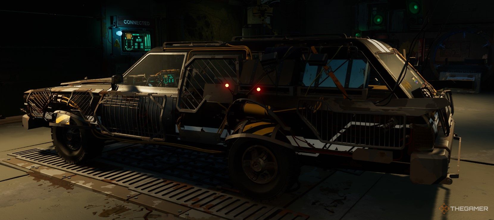 The Car Parked In The Auto Shop