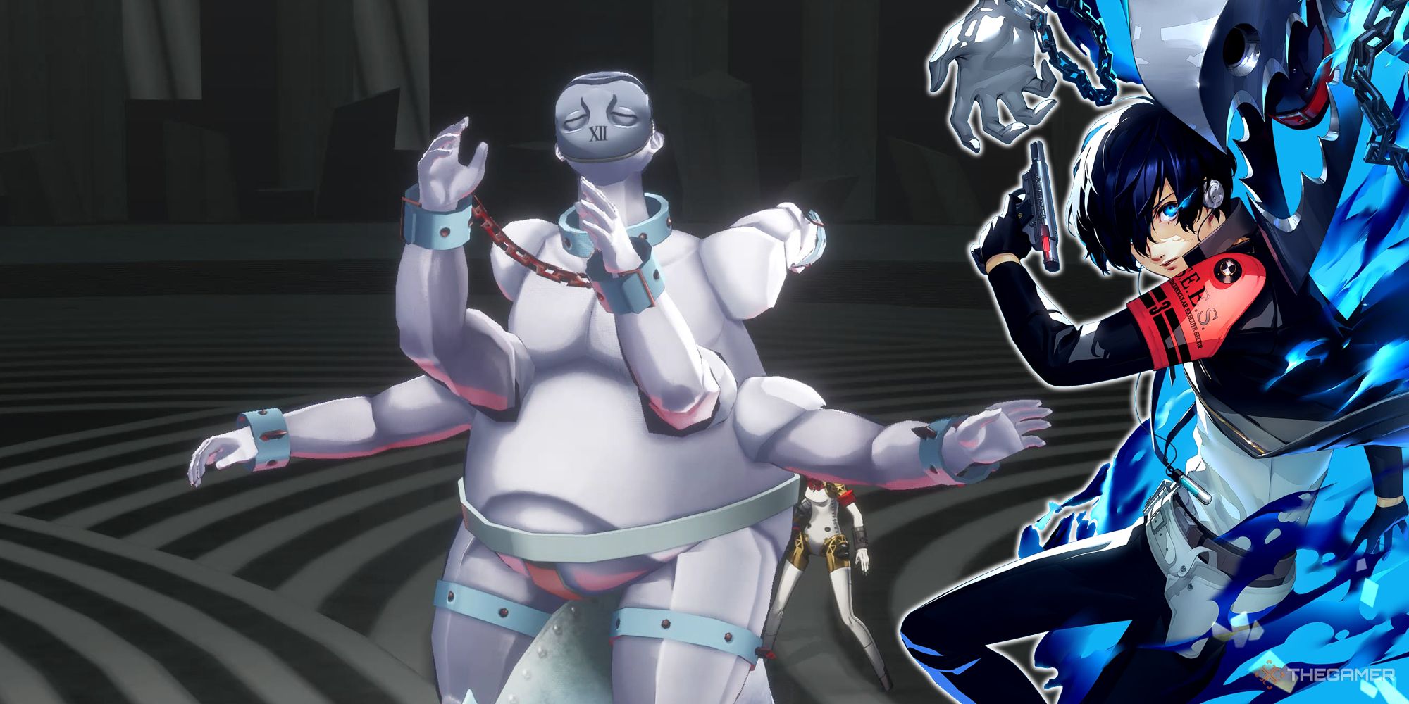 Persona 3 Reload Genocidal Mercenary with cover art overlay