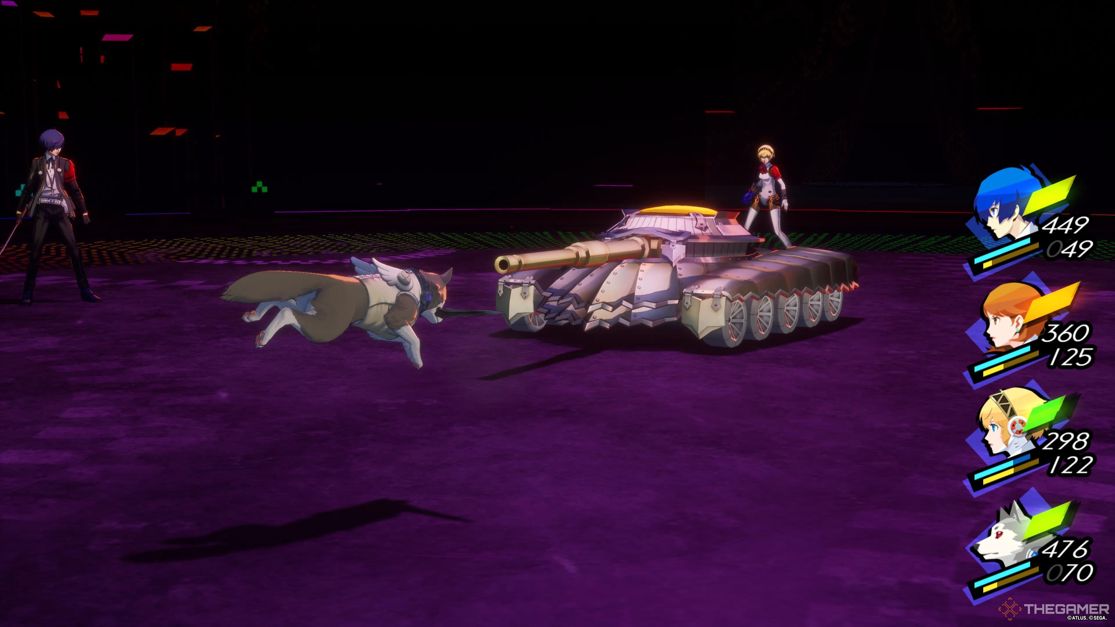 Persona 3 Reload Koromaru attacking Chaos Panzer