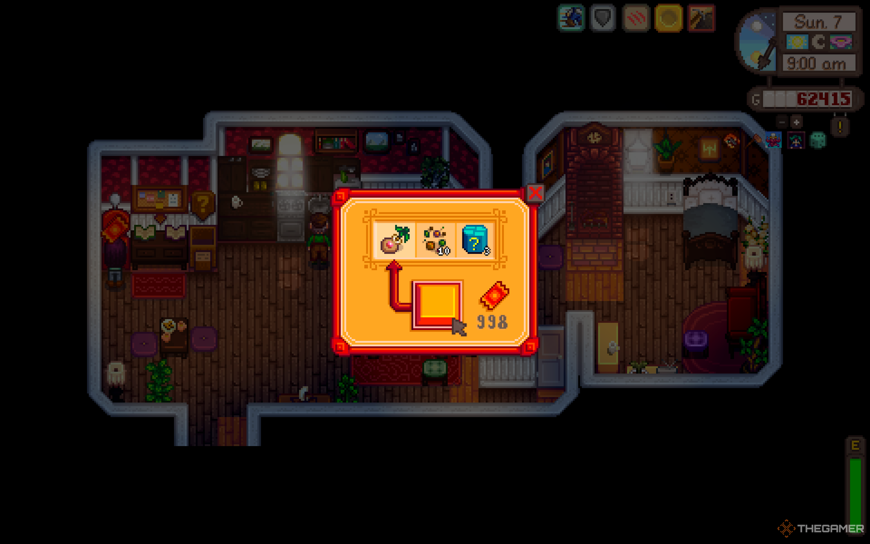 Prize Machine giving peach tree sapling, 10 mixed seeds, and 3 Mystery Boxes