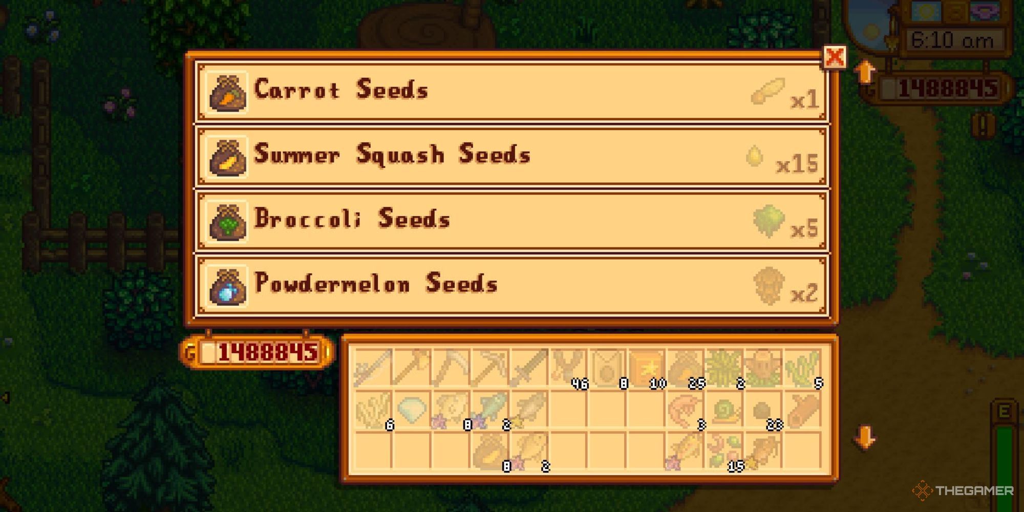 raccoon shop items listed in stardew valley.