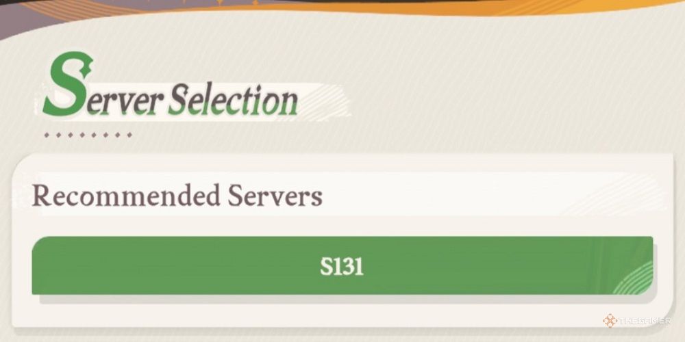 Server Select Menu