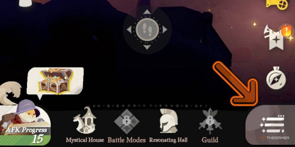 The menu button is on the bottom right of the screen.