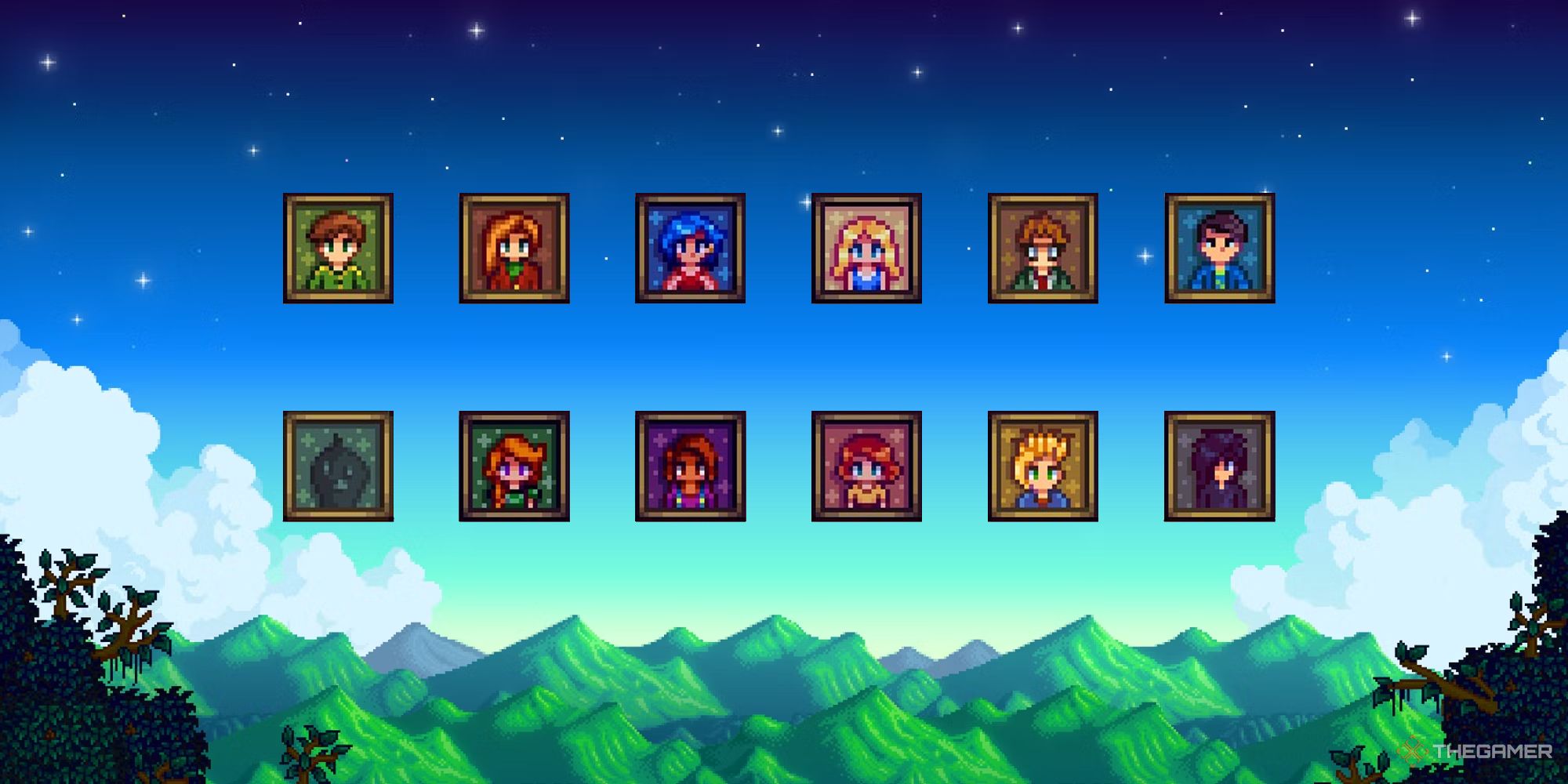Stardew Valley Spouse Portraits over background