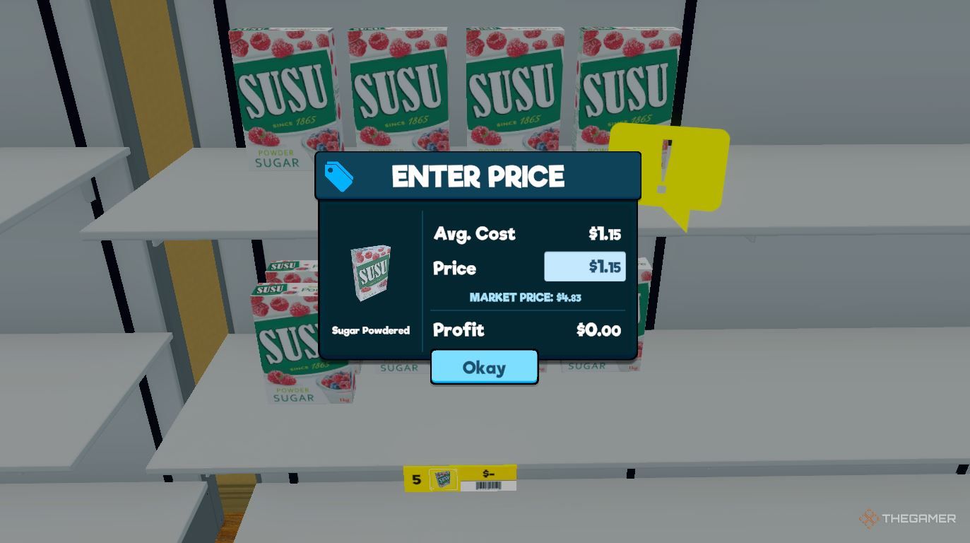 Supermarket Simulator Pricing for Powdered Sugar