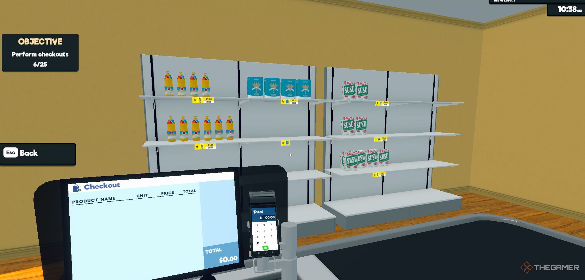 Supermarket Simulator Store Interior with Stocked Shelves