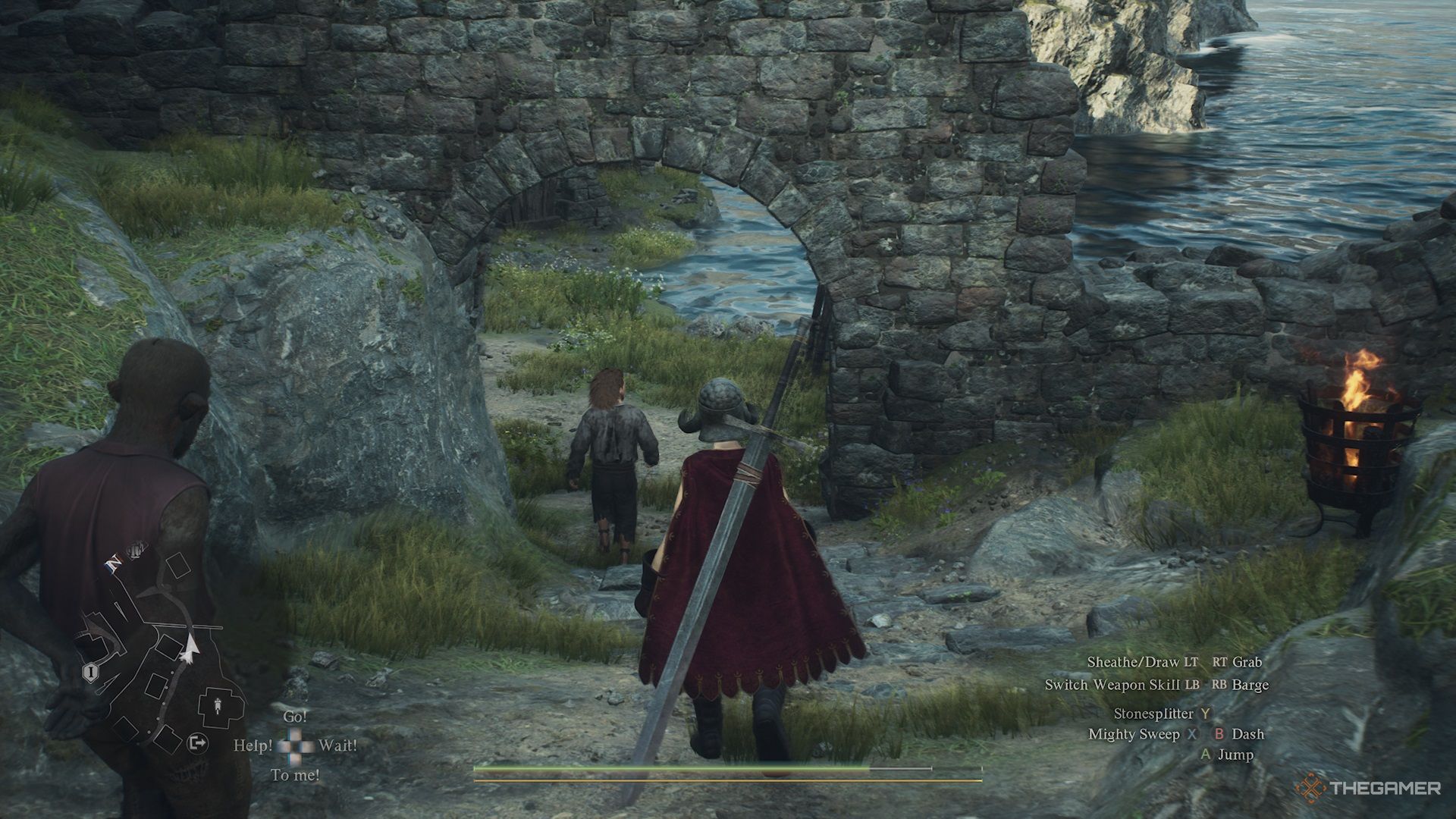 The arisen following Albert the beggar in Dragon's Dogma 2.