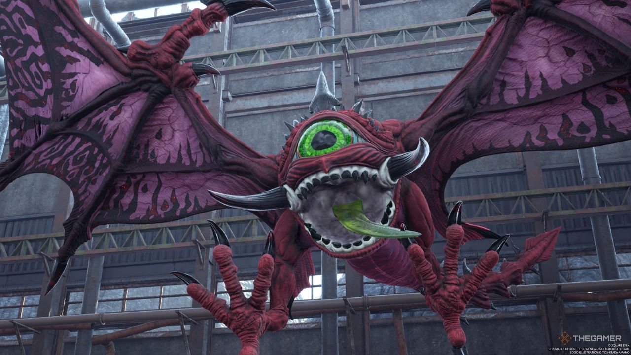 The Sanguine Scourge roaring and preparing to strike the party in Final Fantasy 7 Rebirth.