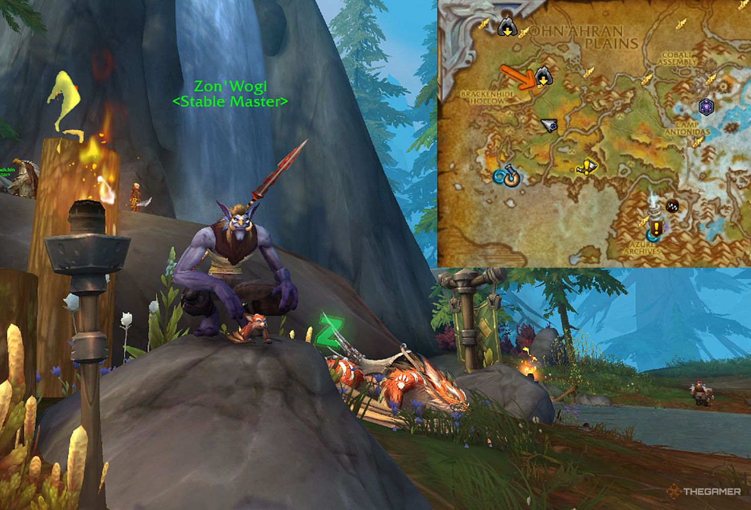 Zon'Wogi with his location marked to the right.