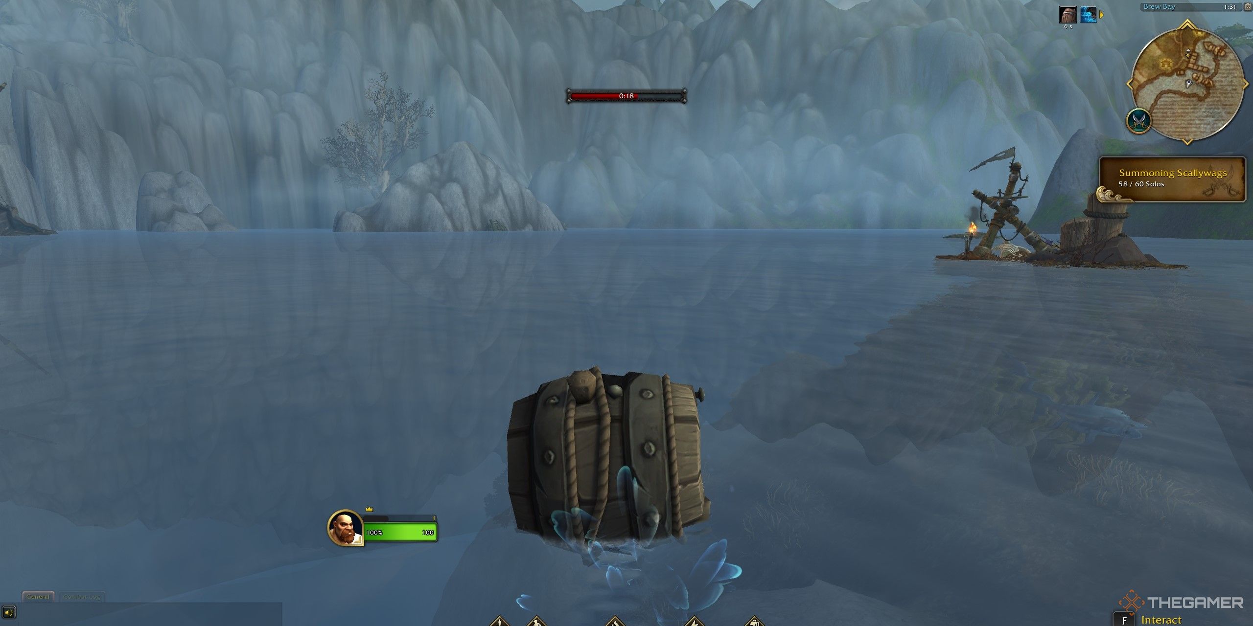 Using The Barrel Item In Wow Plunderstorm.