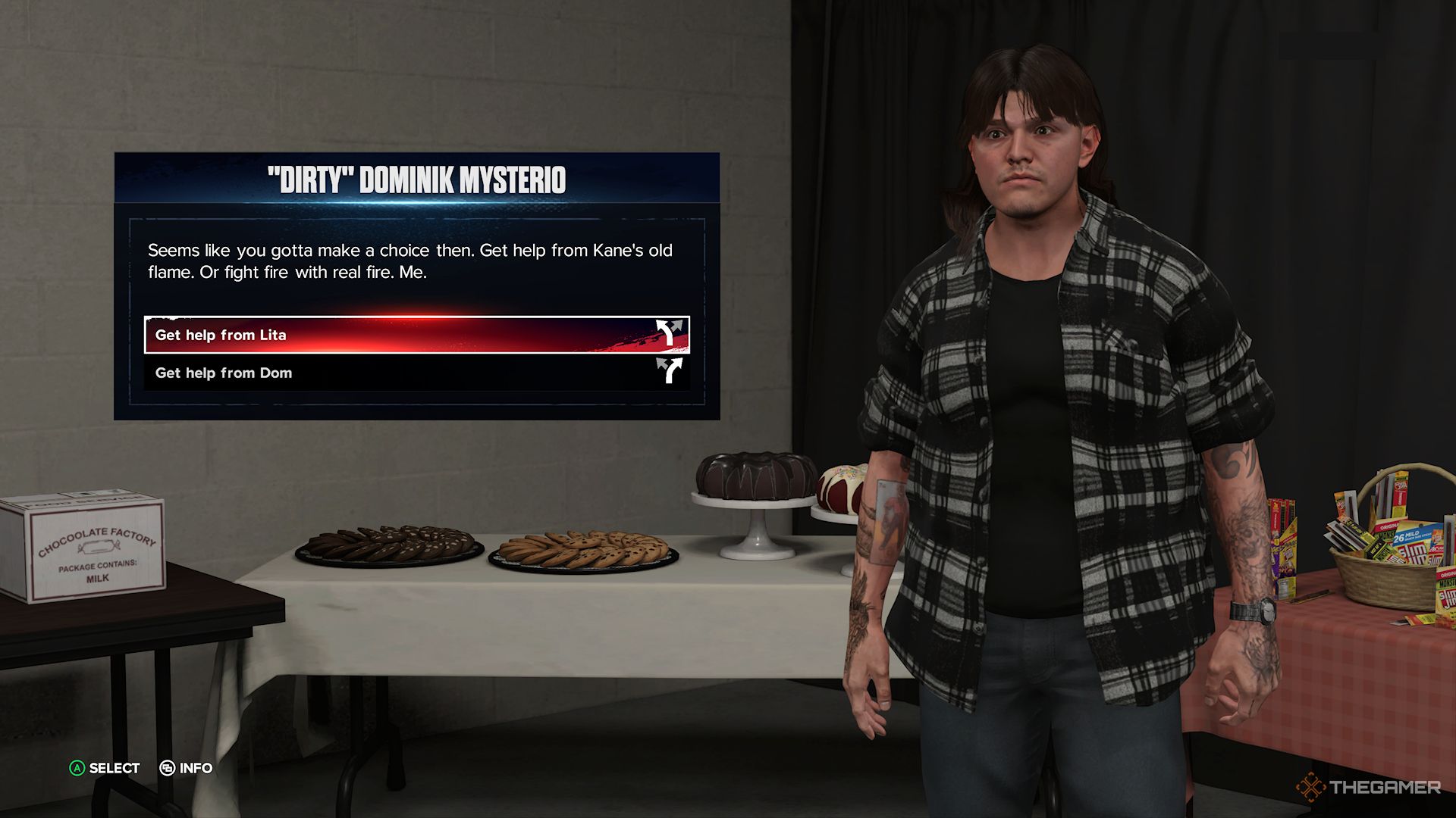 WWE 2K24 Screenshot Of MyRise Choose Between Dom and Lita