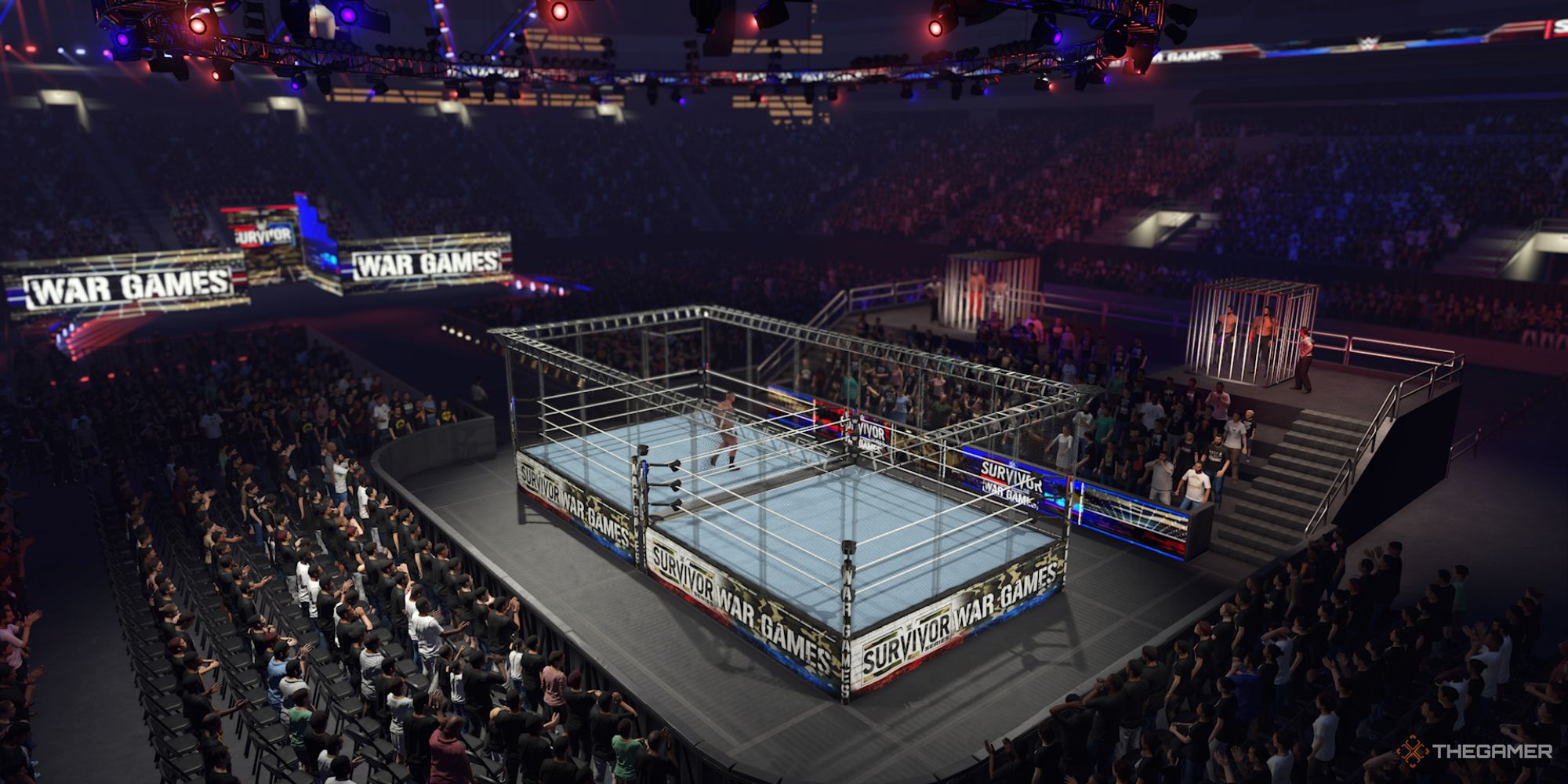 WWE 2K24 Screenshot Of WarGames Cage Before Match