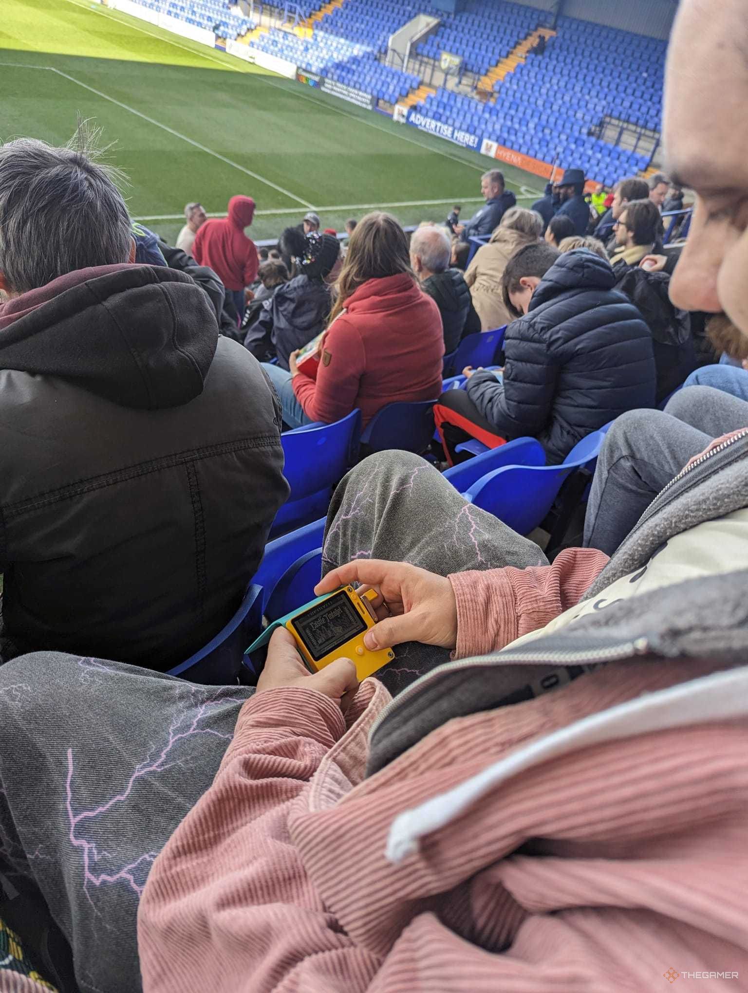 Cranking a Playdate at halftime of a football match