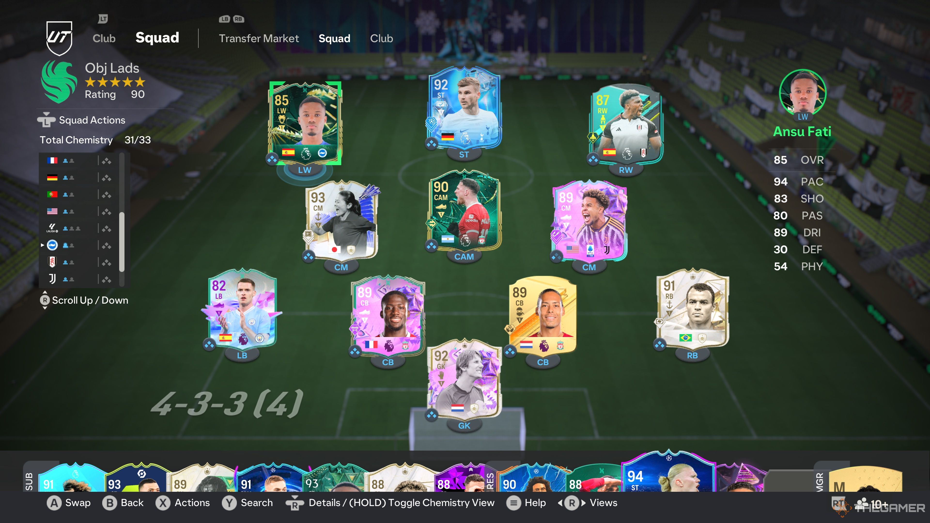A team to complete the Xabi Alonso Golazo Objectives in EA Sports FC 24.