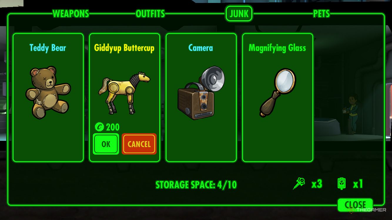 Fallout Shelter selling junk