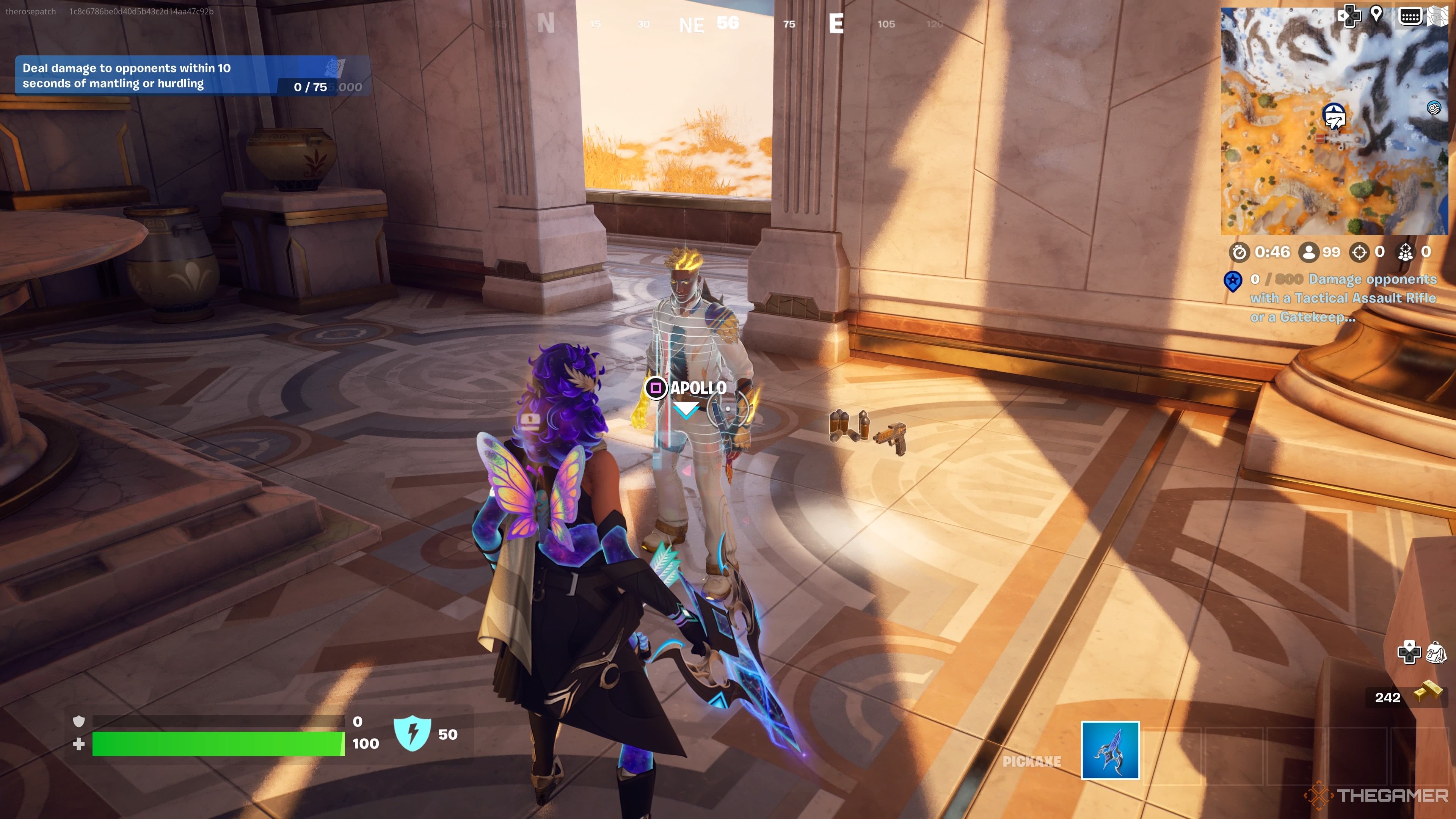 Talking to Apollo at Summit Temple in Fortnite Chapter 5 Season 2.