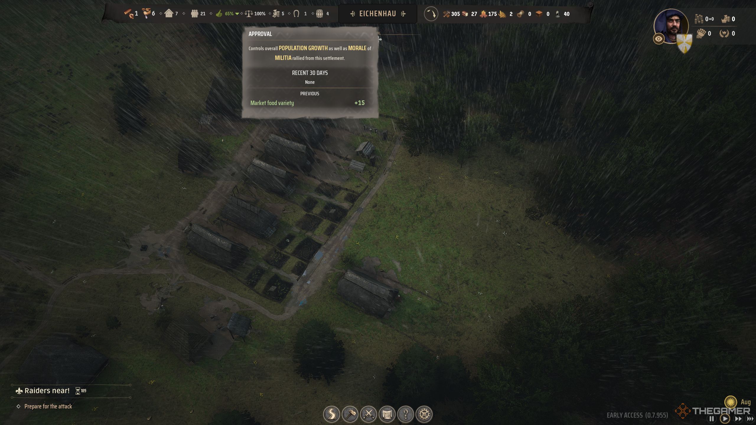the approval in a village in Manor Lords
