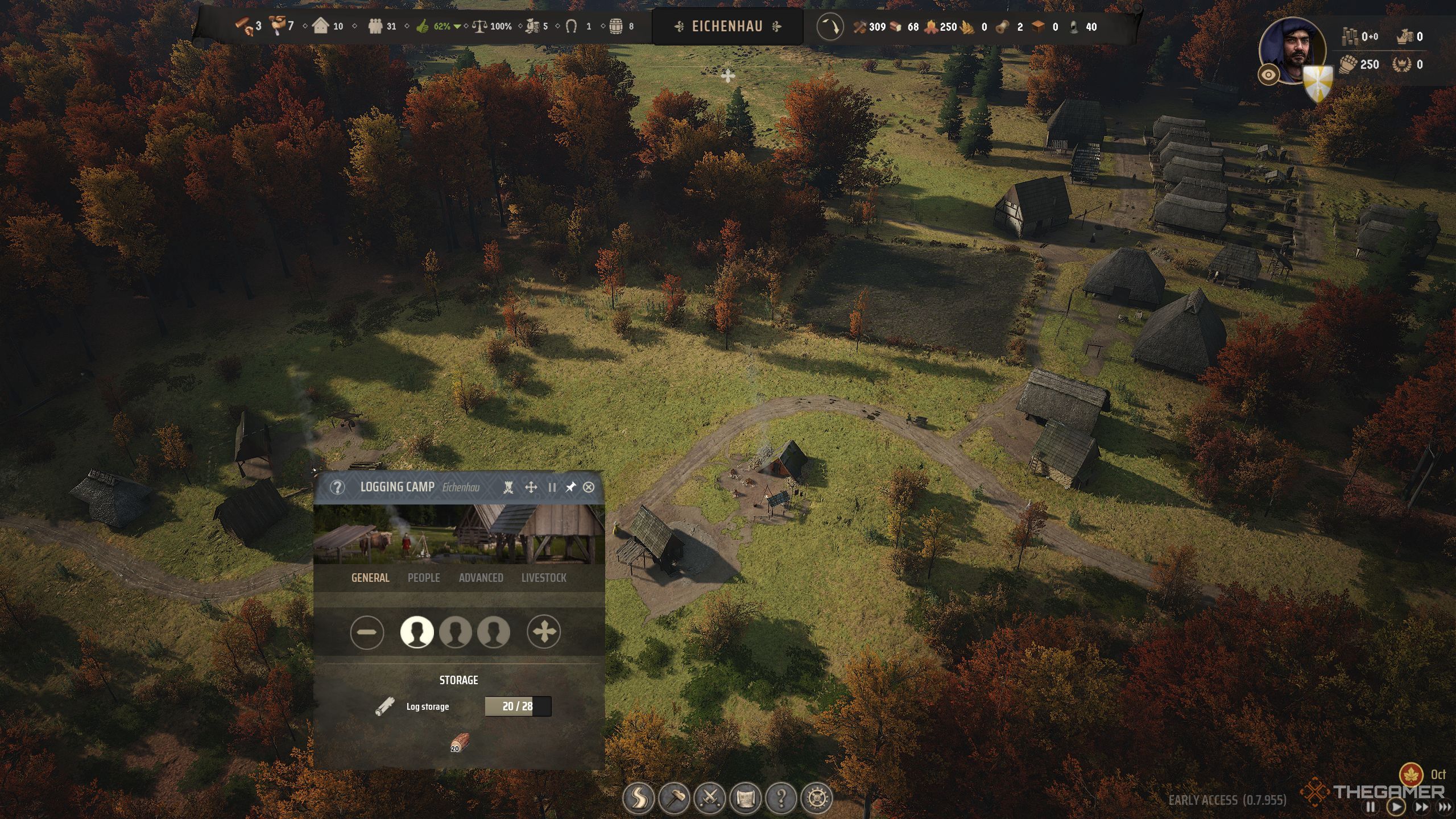 Logging camp in Manor Lords