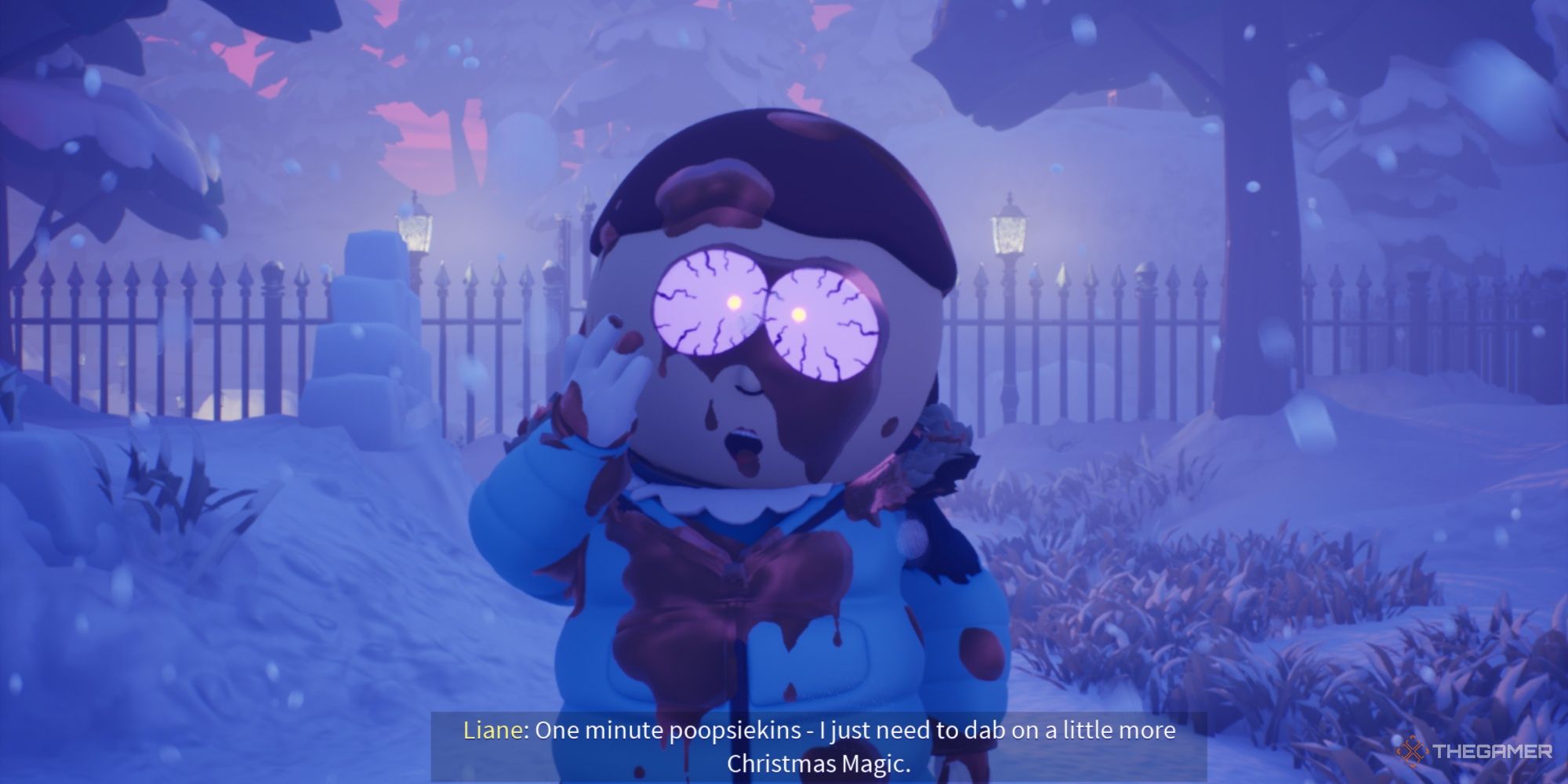 Liane not herself due to the magical Dark Matter, saying that she needs to put more on her face before the battle.