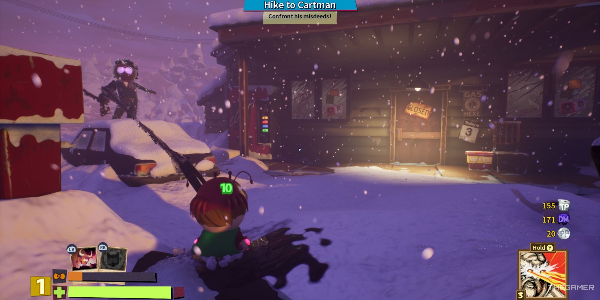 New Kid getting grabbed by the poop symbiote sling of a Shit Slinger on the trail to Cartman.