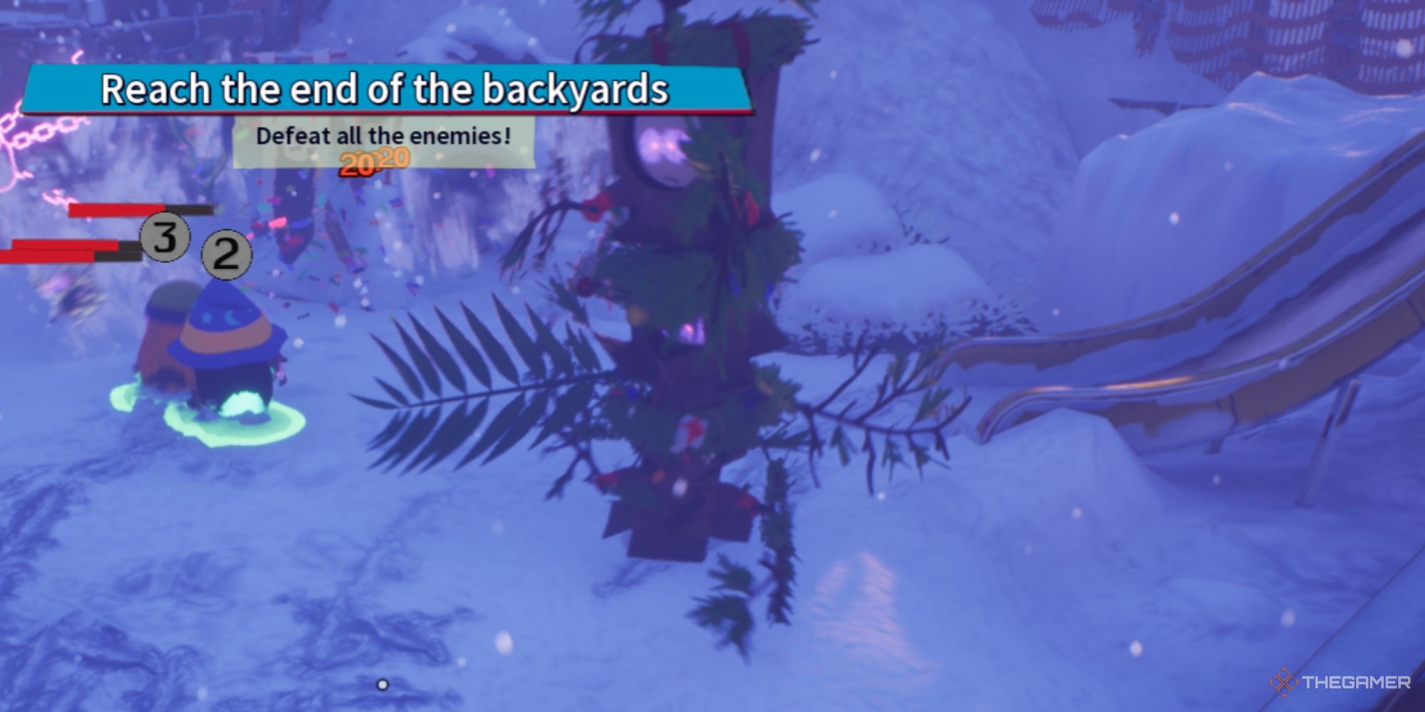 A tall and giant Dark Matter Ent moving into battle nearby New Kid's companions.