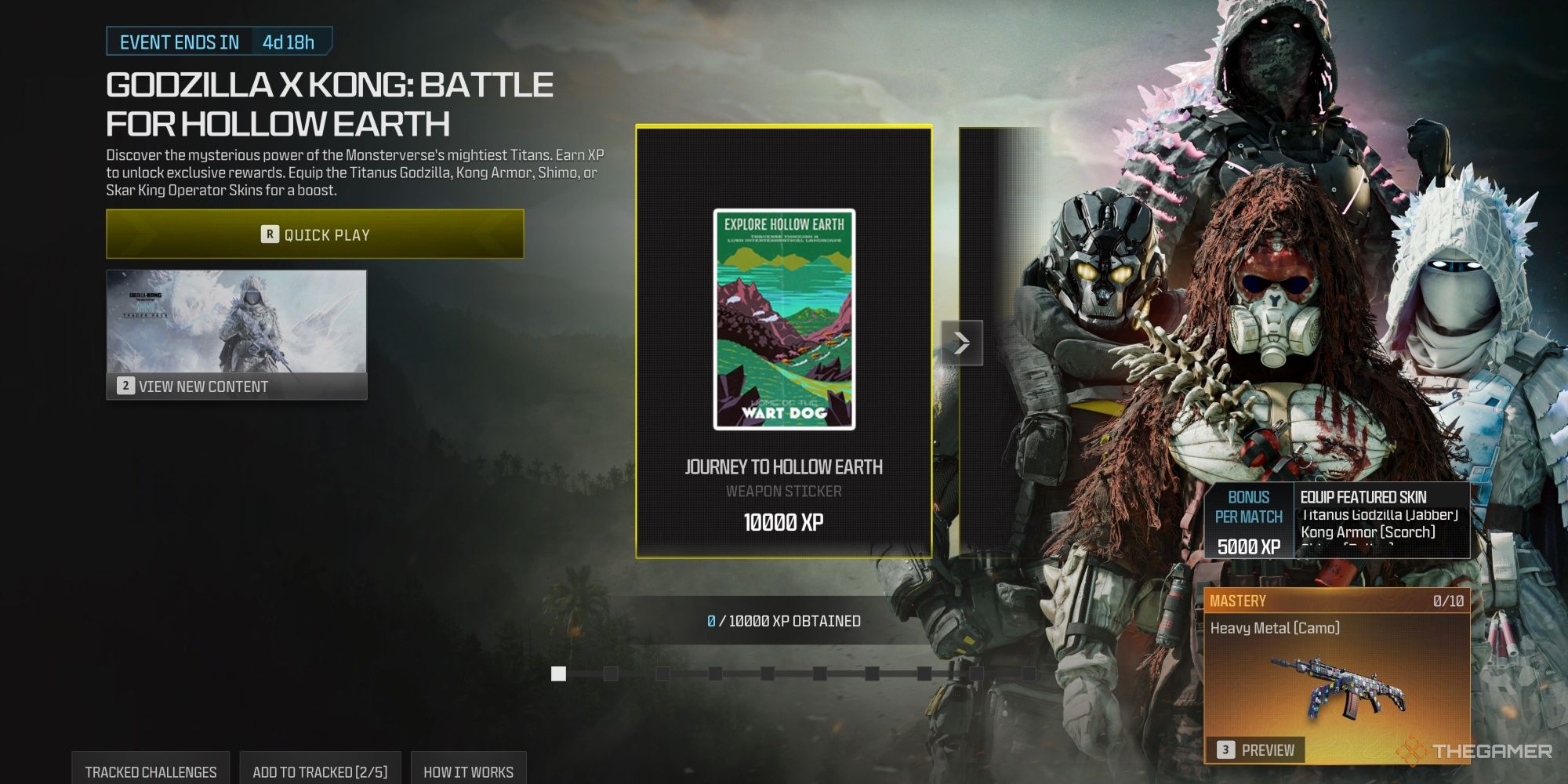 Modern Warfare 3 Godzilla X Kong Event Menu