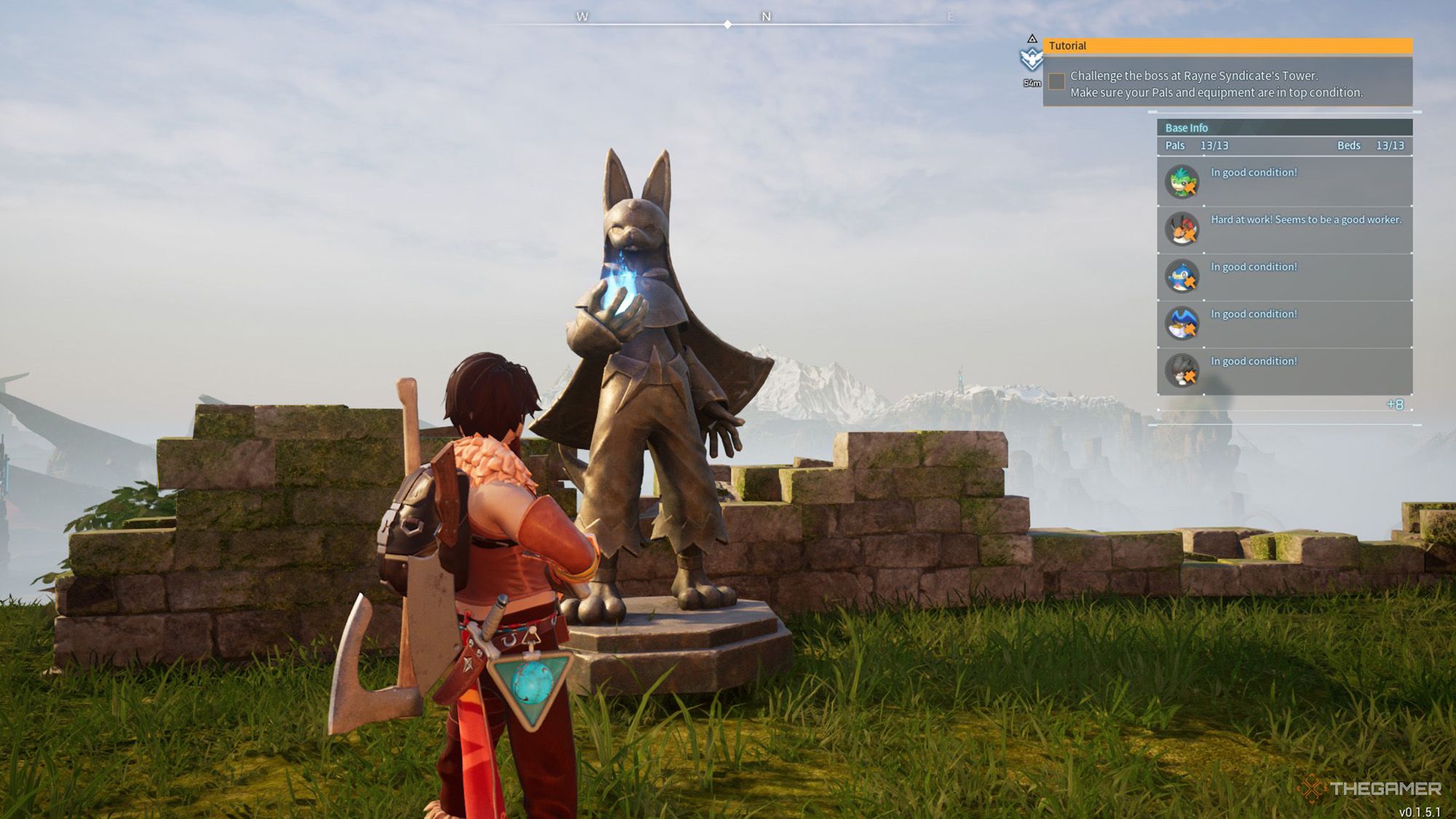 Palworld - Player In Front of Statue of Power