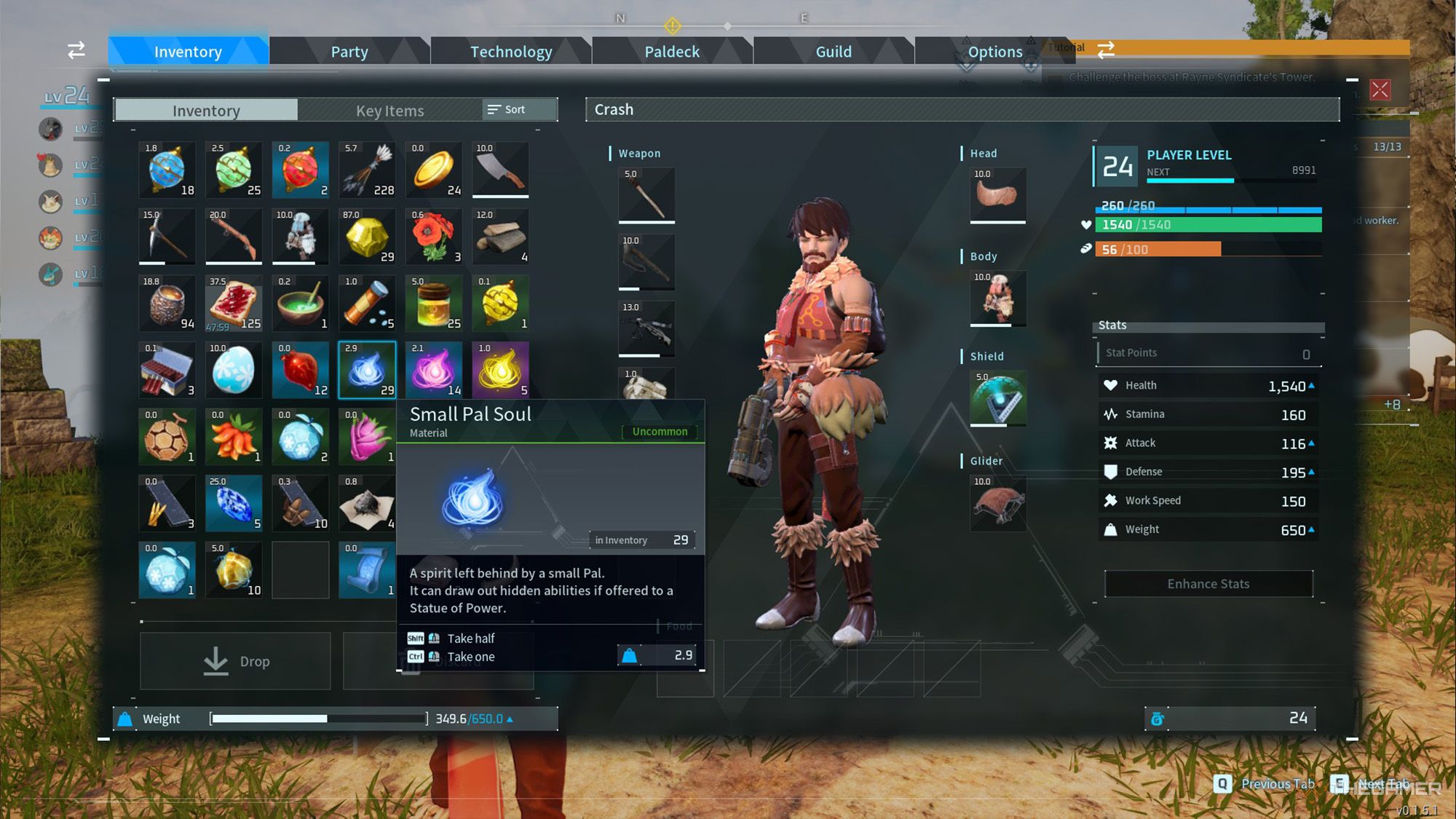 Palworld - Small Pal Soul In Player's Inventory