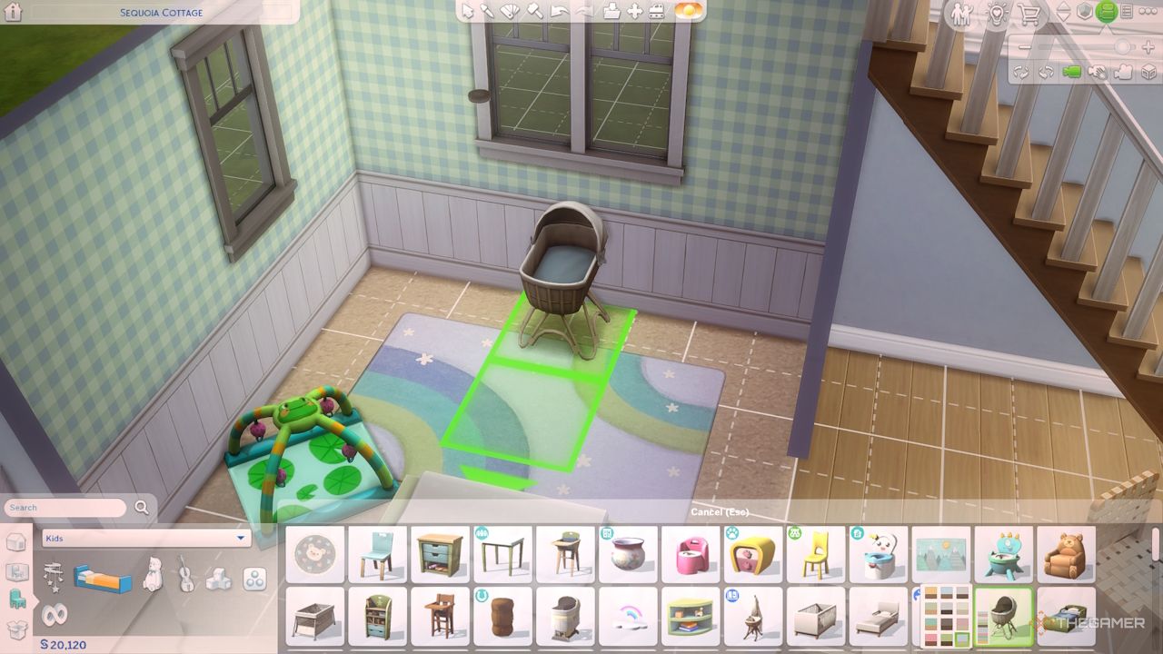 Choosing a bassinet for a newborn in Build Mode