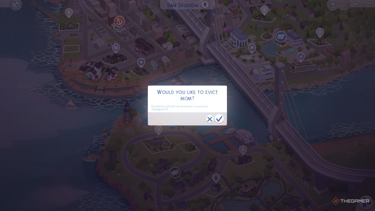 Evicting a household from their lot in Sims 4