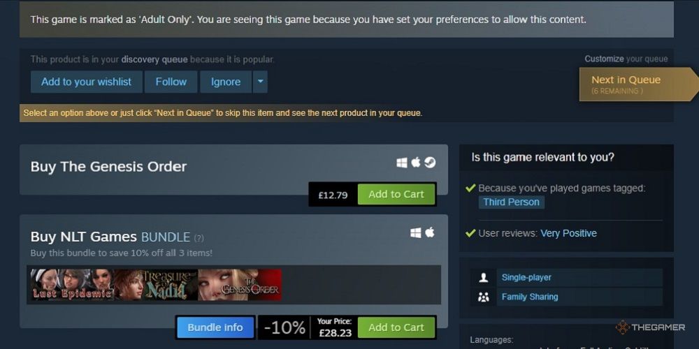 the genesis order steam page screenshot