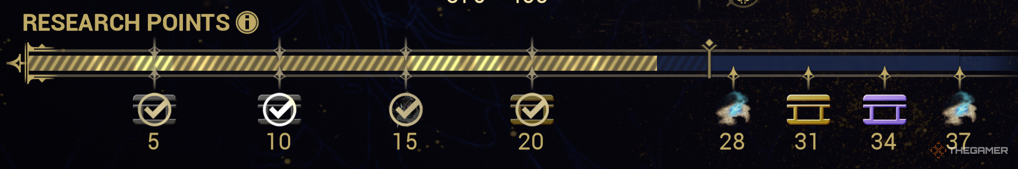 Warframe Research Points Tally Bar