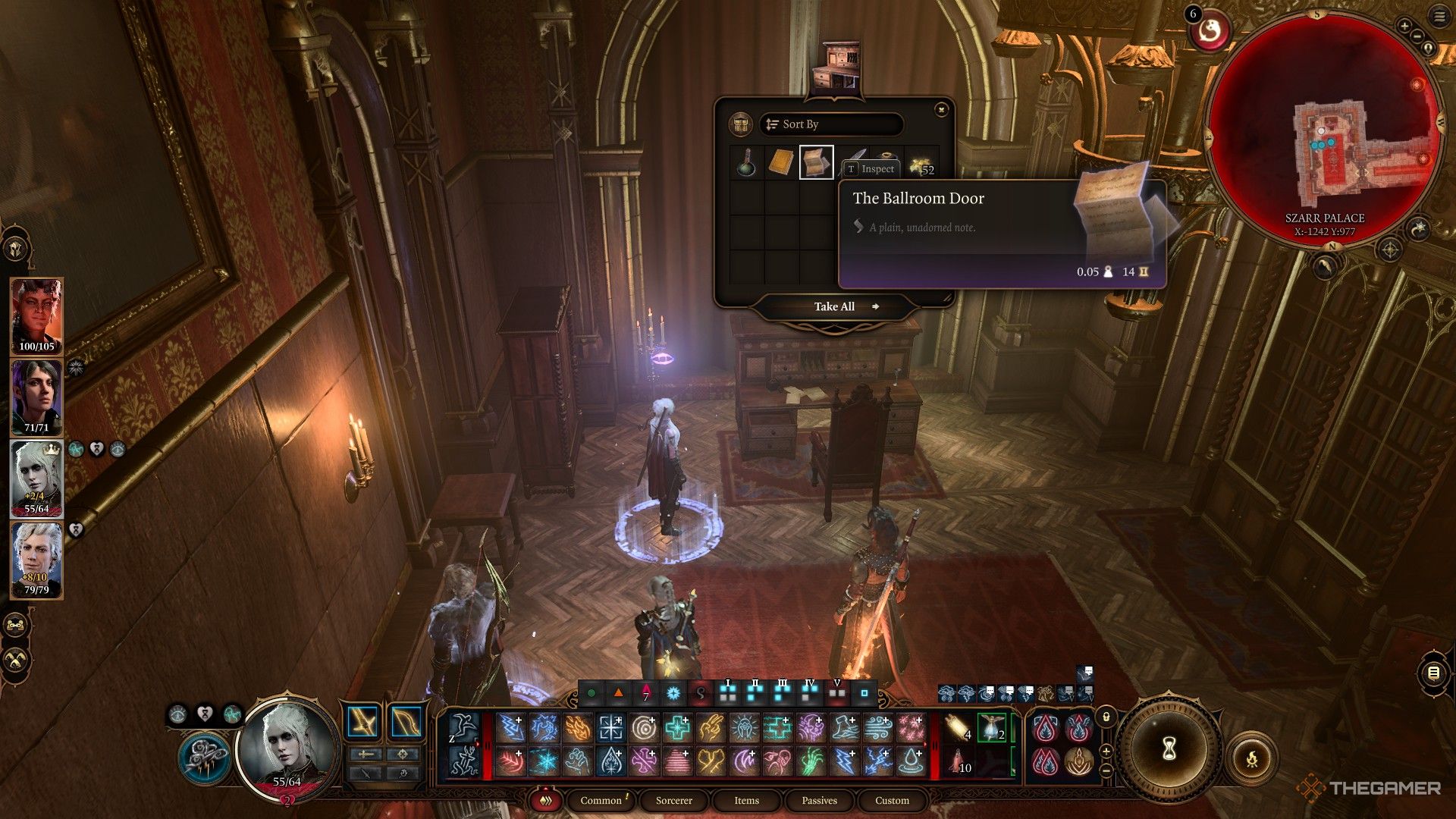 Player finds the Ballroom Door Letter on the Chamberlain's desk in the Szarr Palace in Baldur's Gate 3.