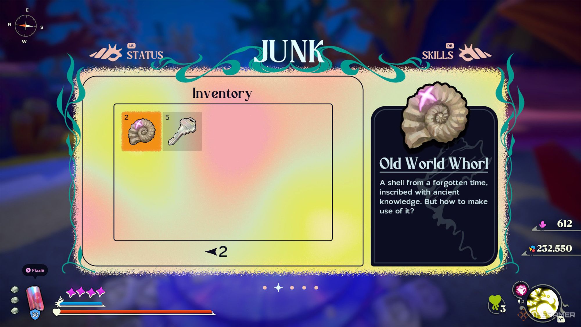Another Crab's Story - Old World Whorl Item Information Screen