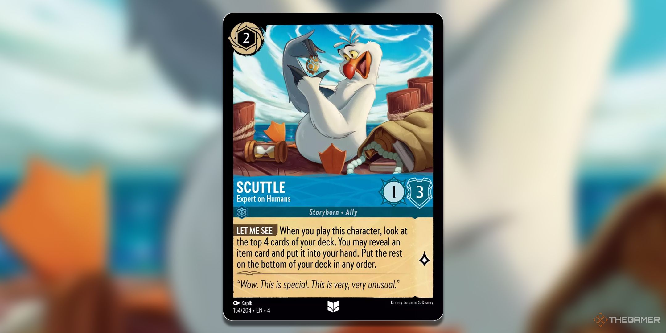 Disney Lorcana Scuttle, Expert On Humans